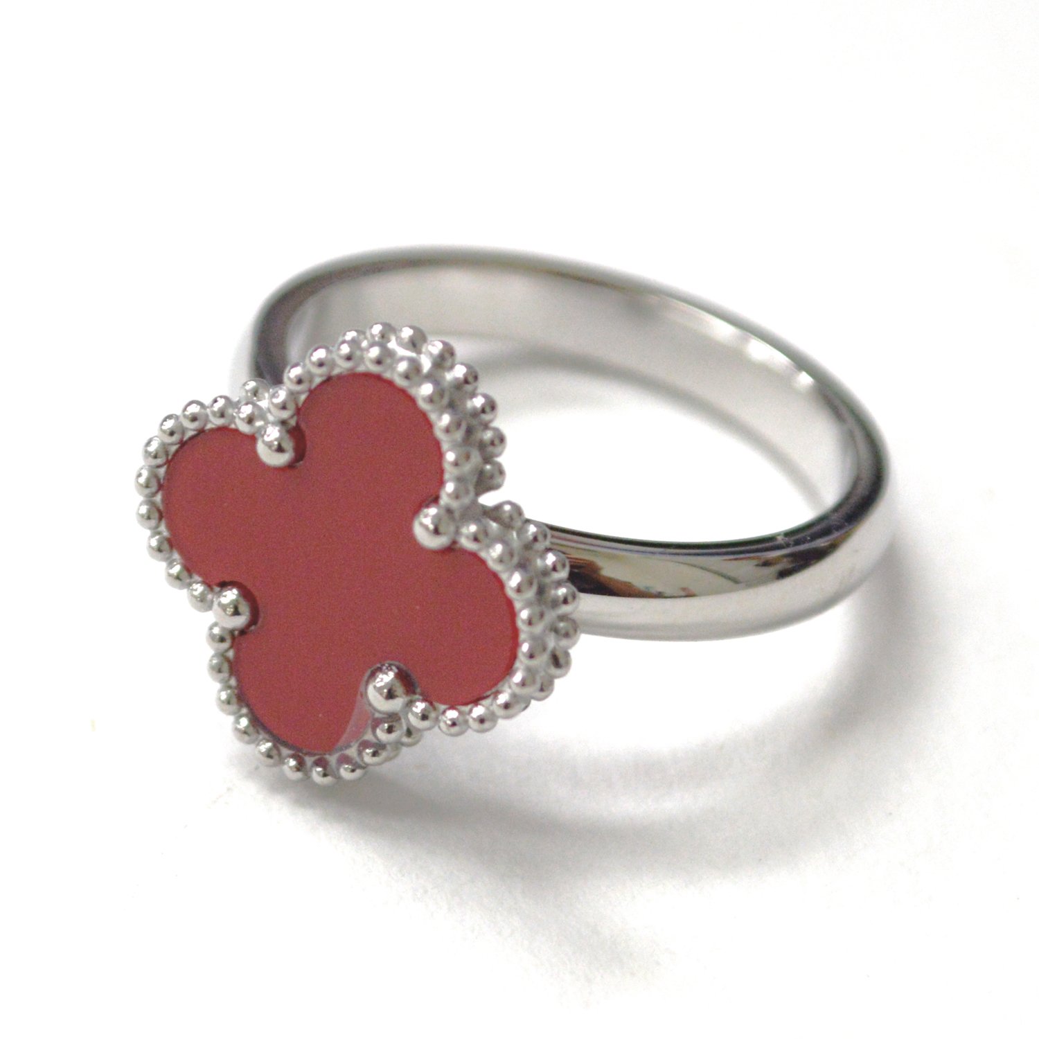 Clover Stainless Steel Ring 81-1755S-15 Red