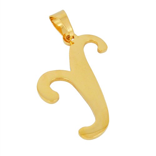 Y Initial Gold IP Plated Pendant