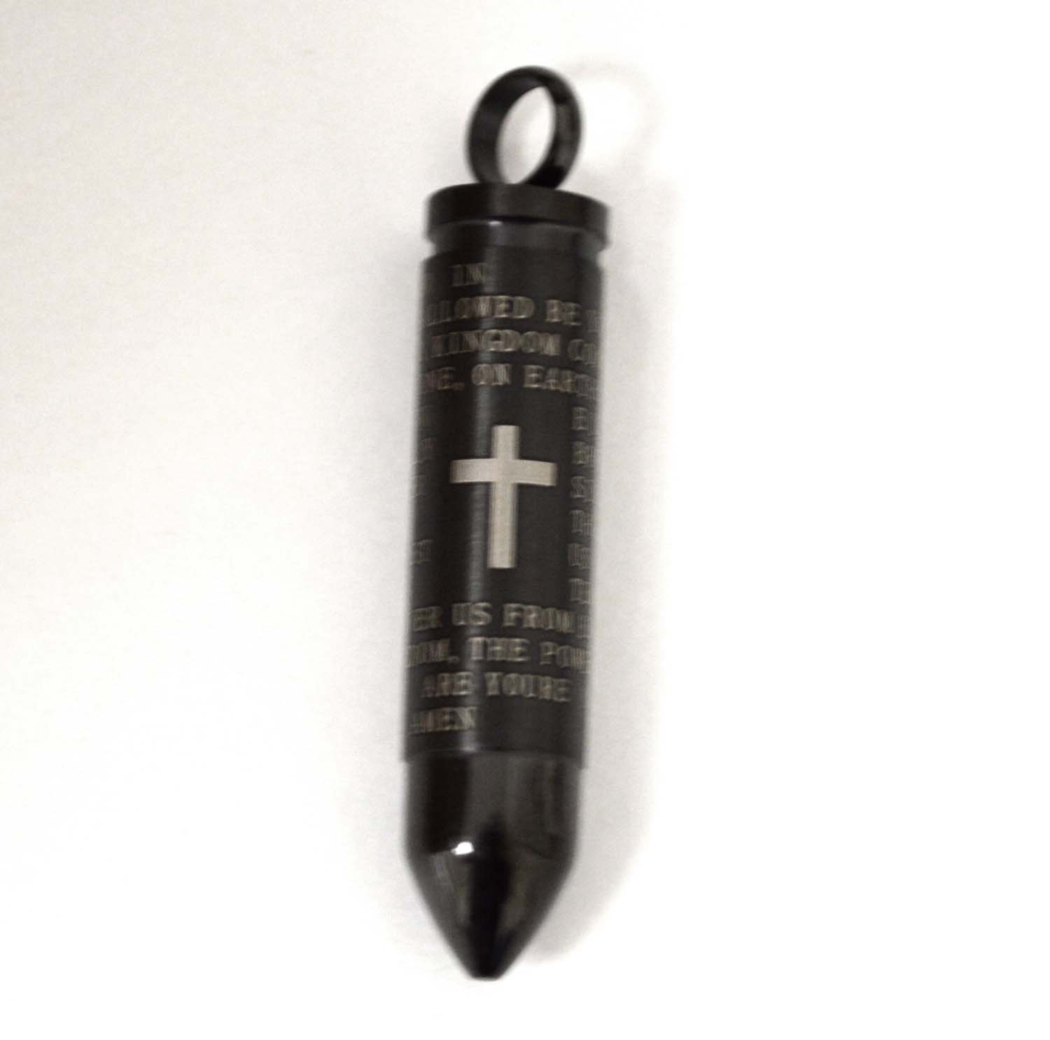 Bullet Black Plated Screw Top Pendant 86-2480B