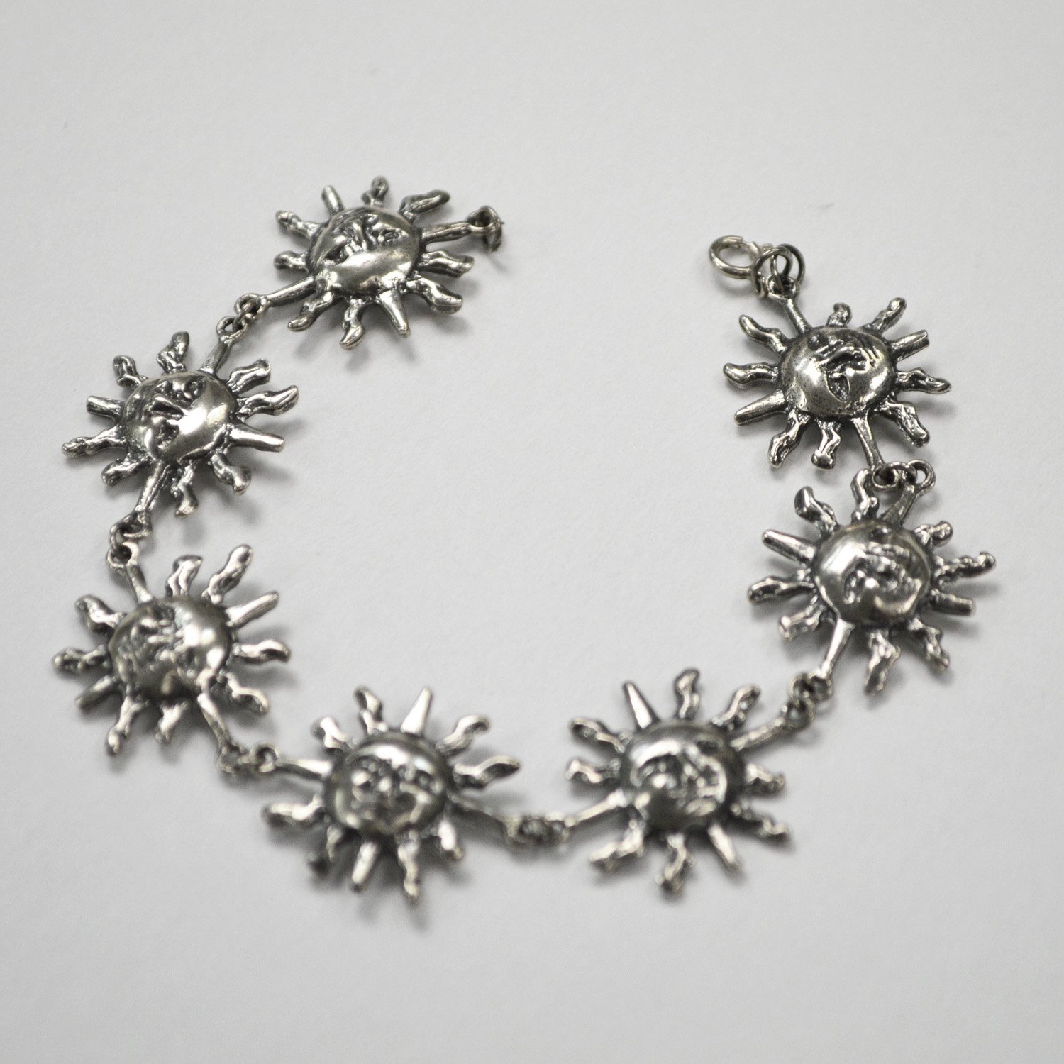 Sun Face Sterling Silver Bracelet 542033