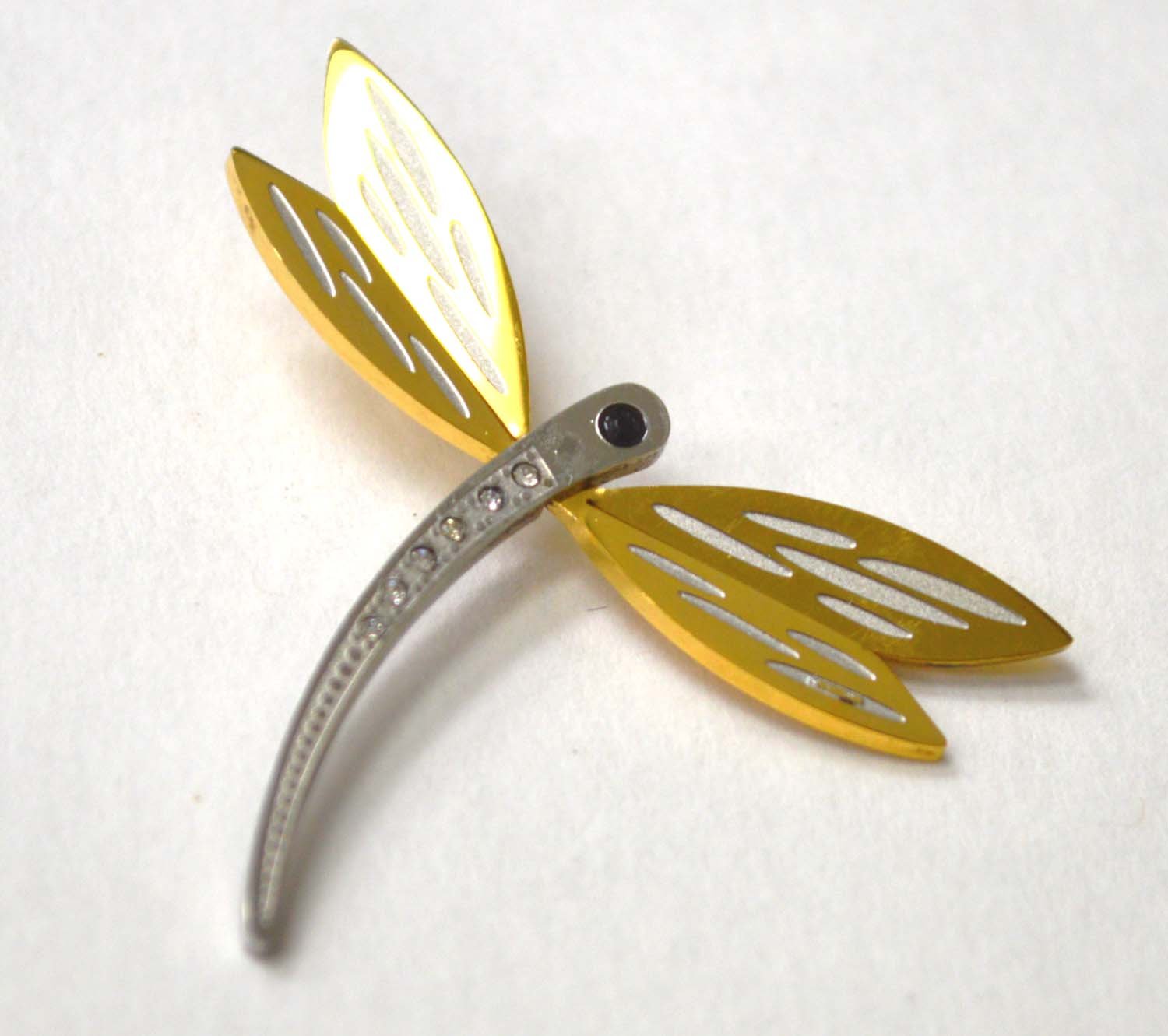 Dragonfly 2 Tone Gold Plated Pendant 86-937G