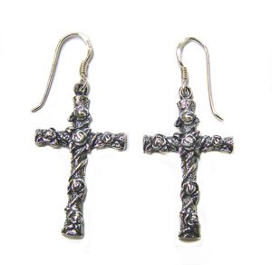 Cross Sterling Silver Earrings 53-1081