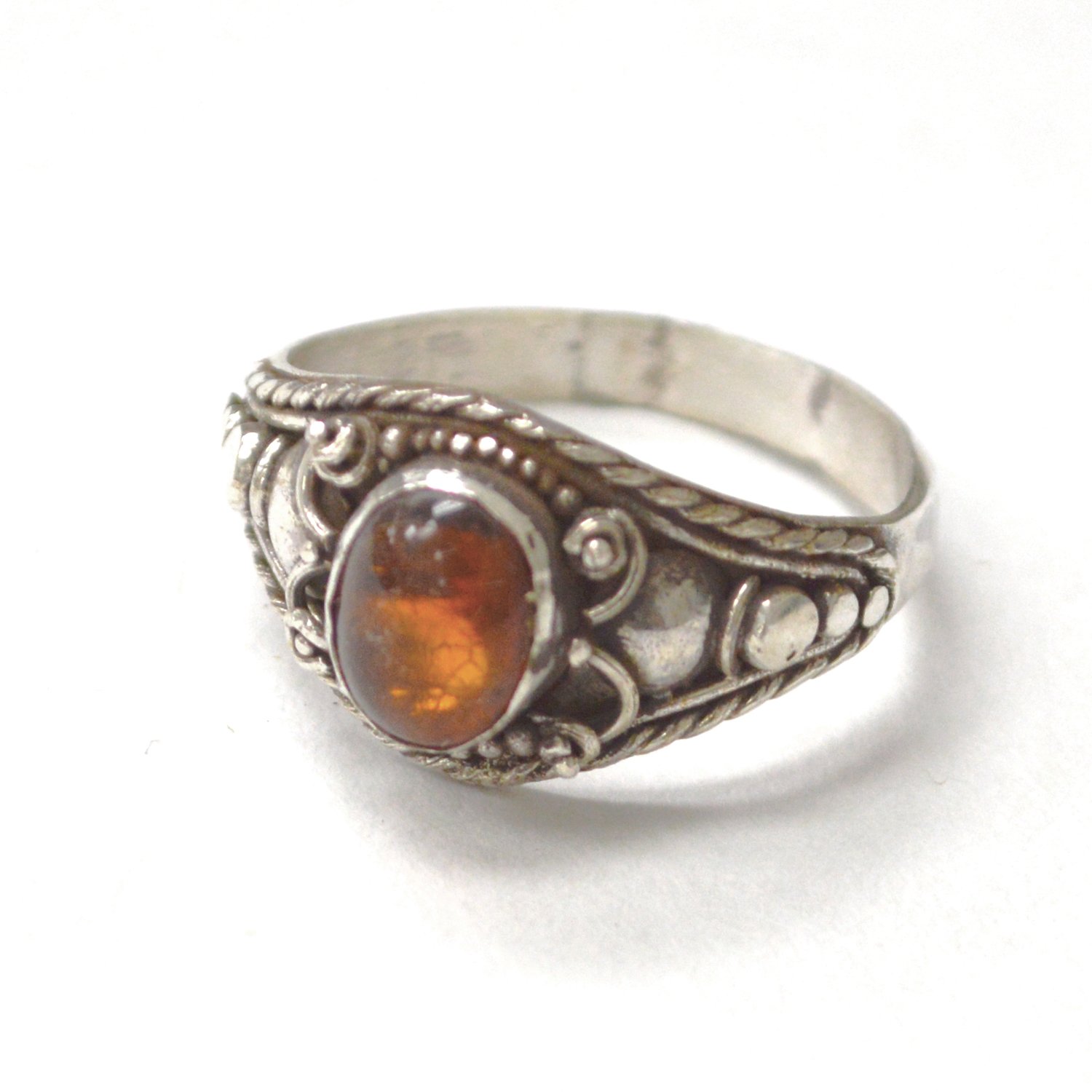 Amber Stone Sterling Silver 51-3096