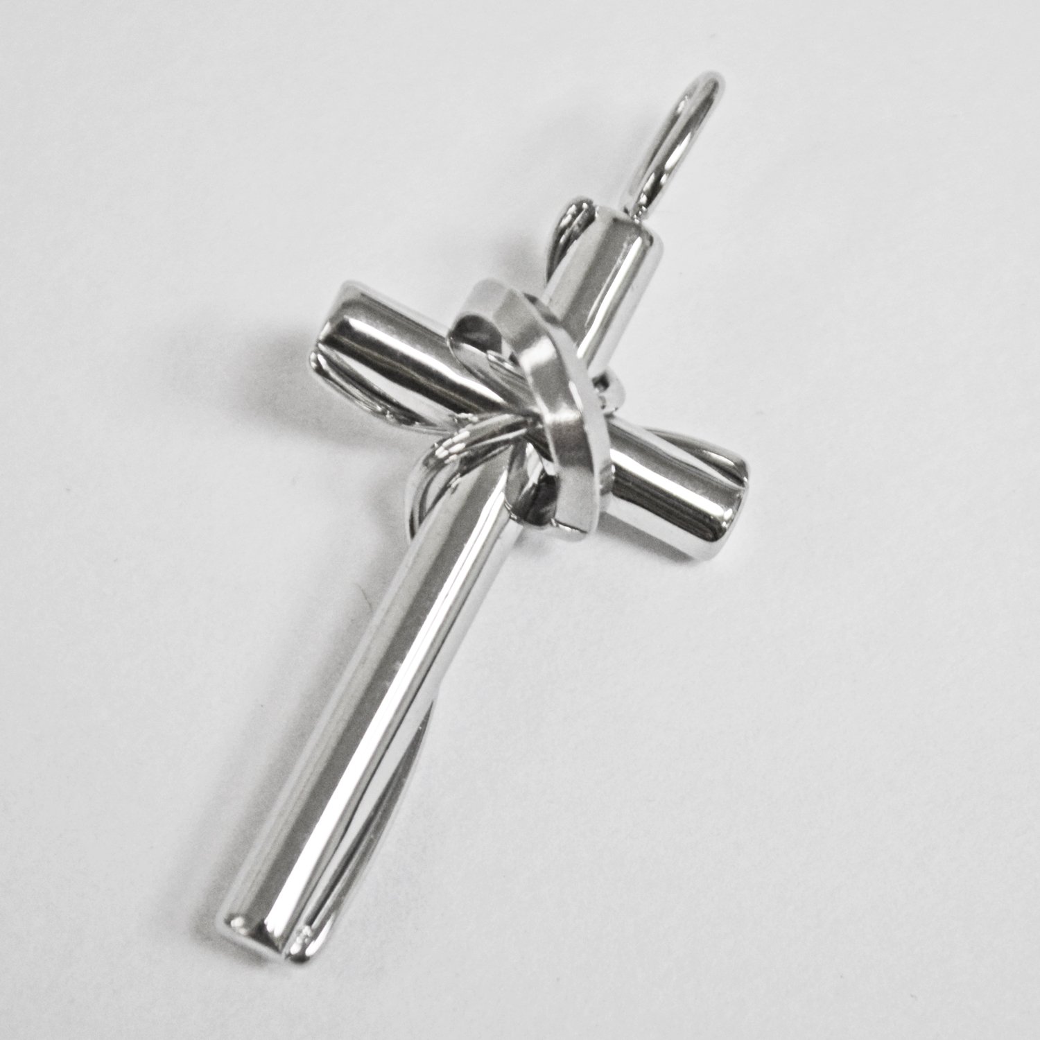 Rounded Cross with Eternity Band Pendant Stainless Steel (20x35mm)