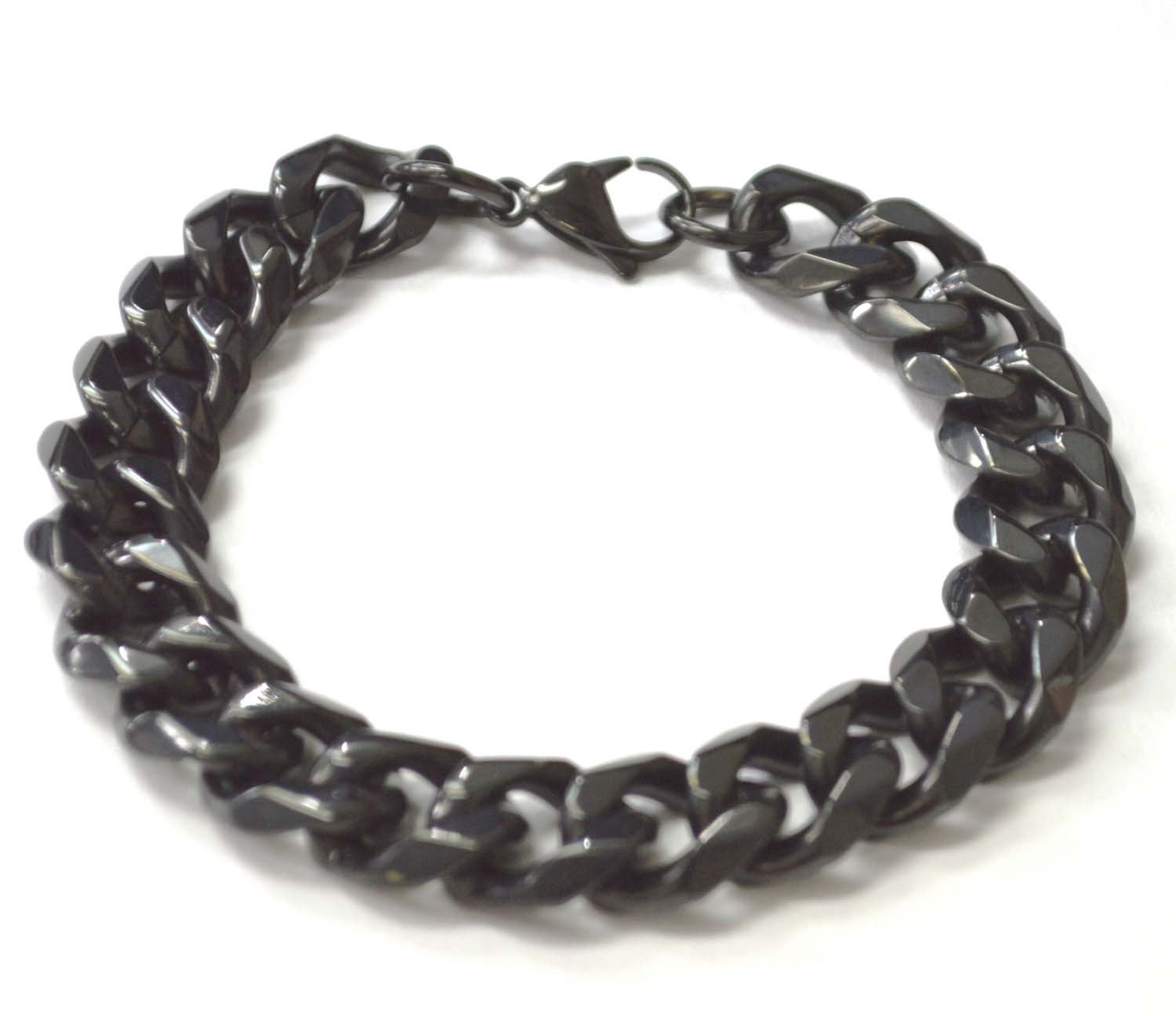 15mm Black Plated  Miami Cuban Bracelet 84-239B-Mia-15