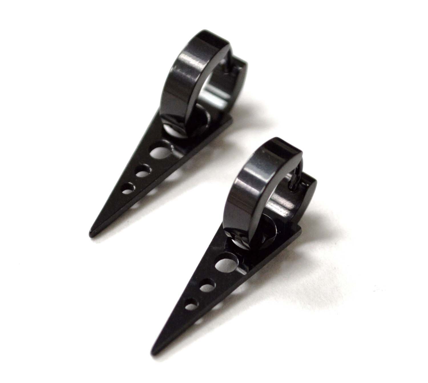 Huggies Black Plated Earrings 83-898B