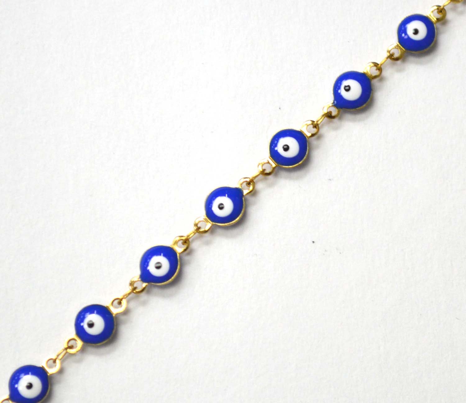 Eye Gold IP Plated Bracelet 84-1815G Blue