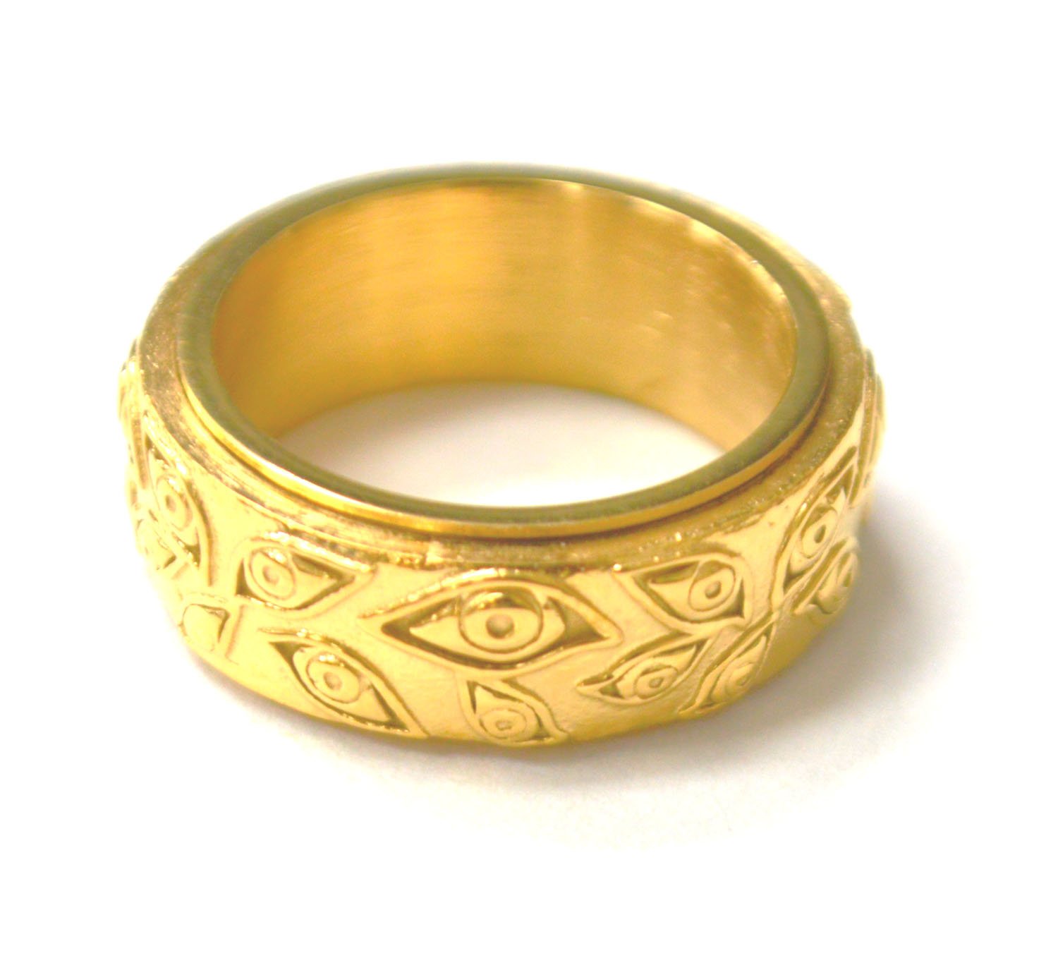 Eye Spinner Gold IP Plated Ring 81-1610G
