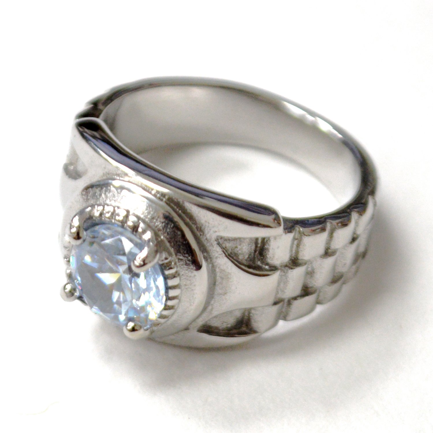Designers Inspired CZ Stainless Steel Ring 81-1319S