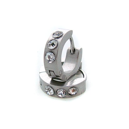 Stainless Steel Huggies Earrings 83-208S
