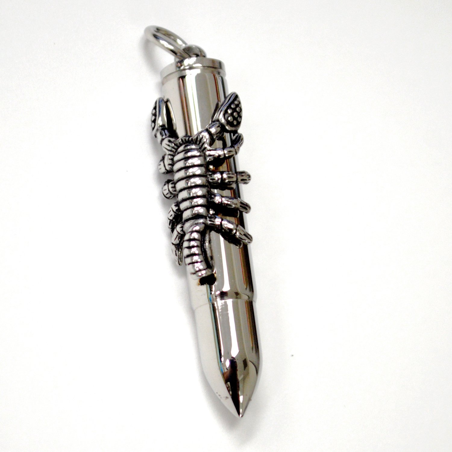 Bullet with Scorpion Stainless Steel Pendant 86-3076S