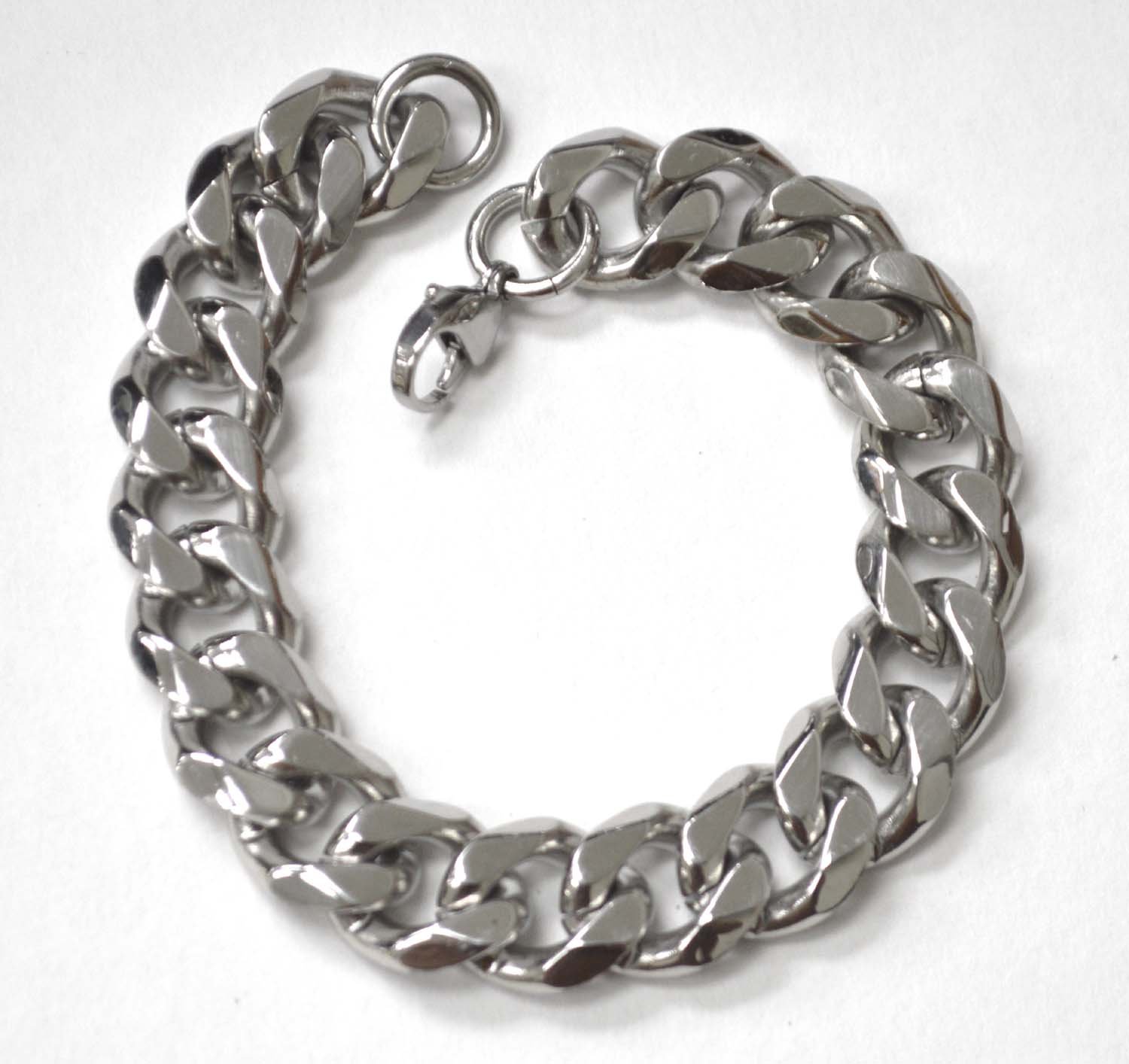 15mm Miami Cuban Stainless Steel Bracelet 84-239S-Mia-15