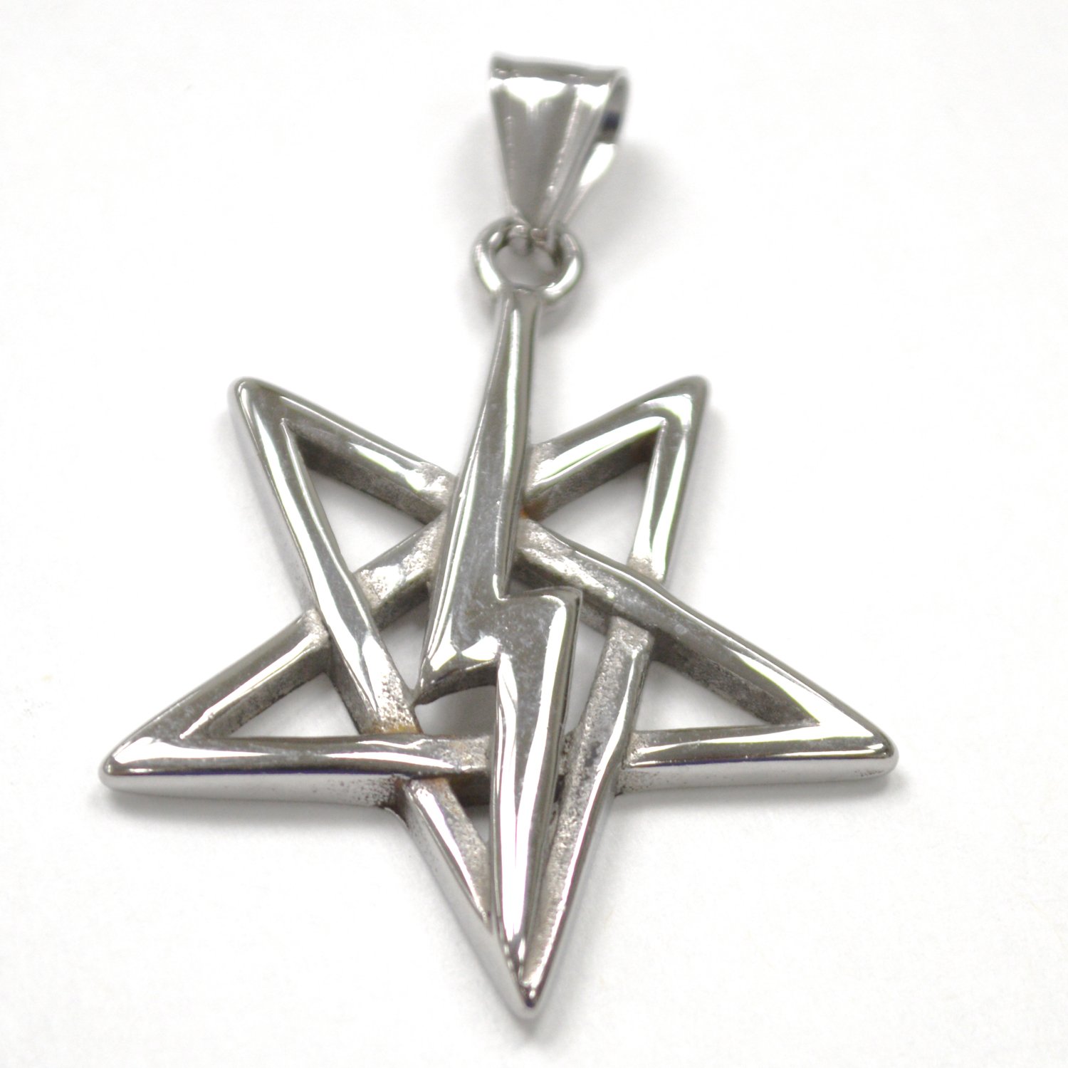 Pentagram Lightning Stainless Steel Pendant 86-2946