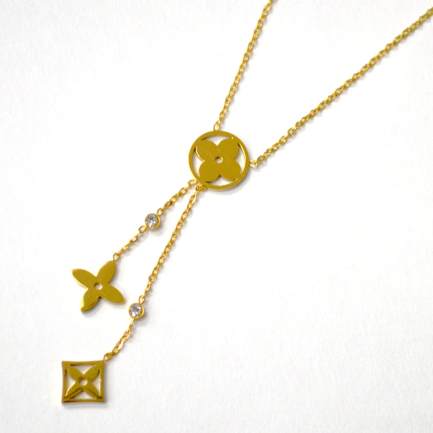Designer Inspired Gold Plated Steel Necklace 85-288G