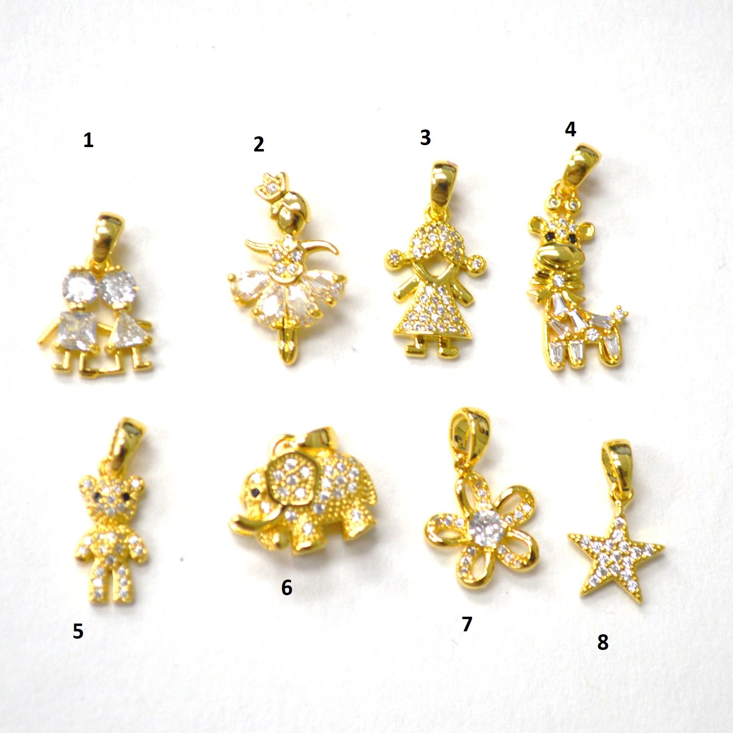 Tiny Charms Pendant Laminated Gold Plated 86-3136G
