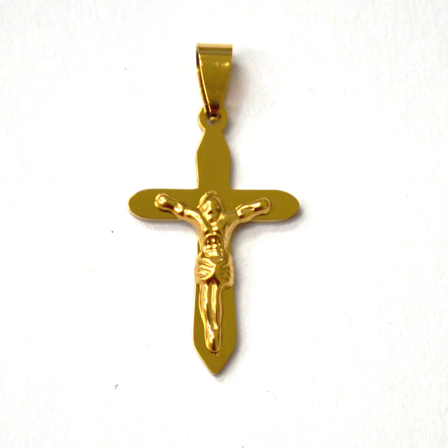 Crucifix Gold IP Plated Pendant 86-3126G