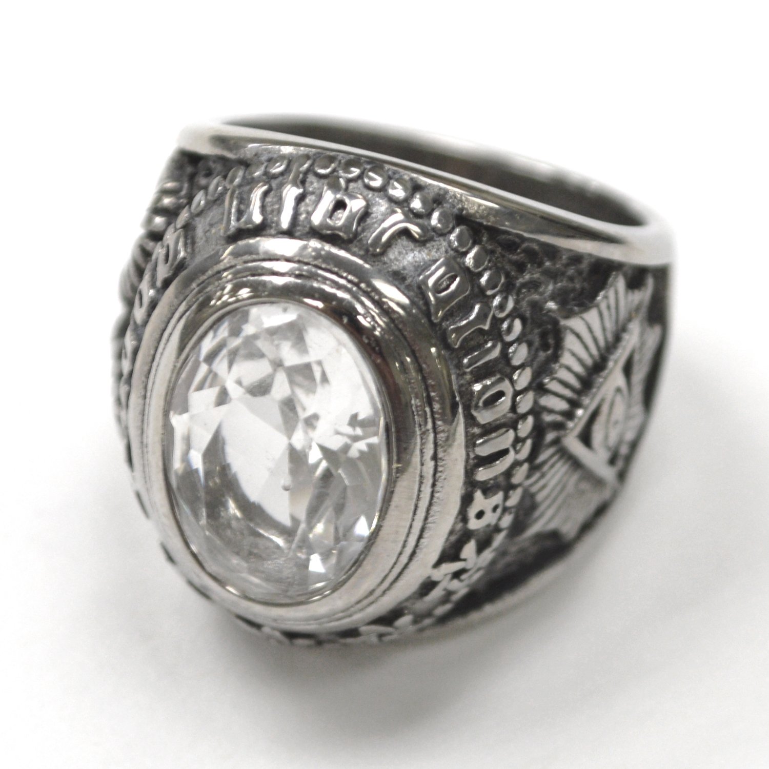 Clear Stone Stainless Steel Ring 81-1219S-Clr