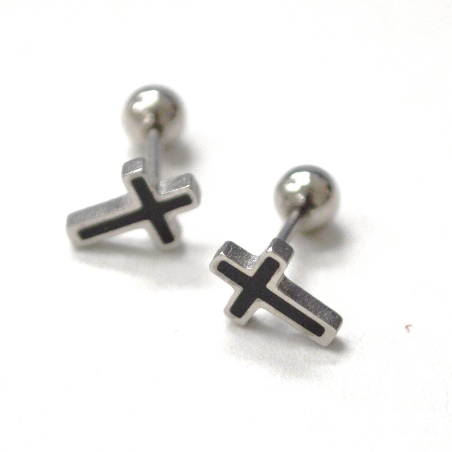 Cross Screw Ball Back Earrings 83-954