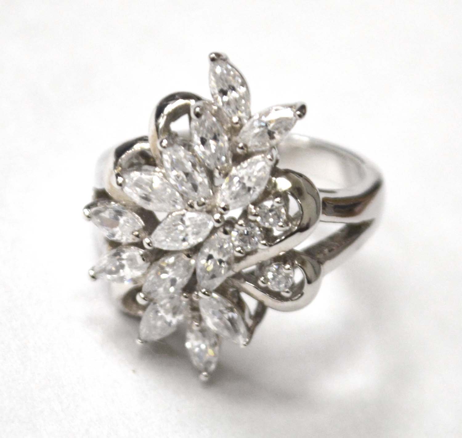 CZ Stone Ring Sterling Silver 51-2015