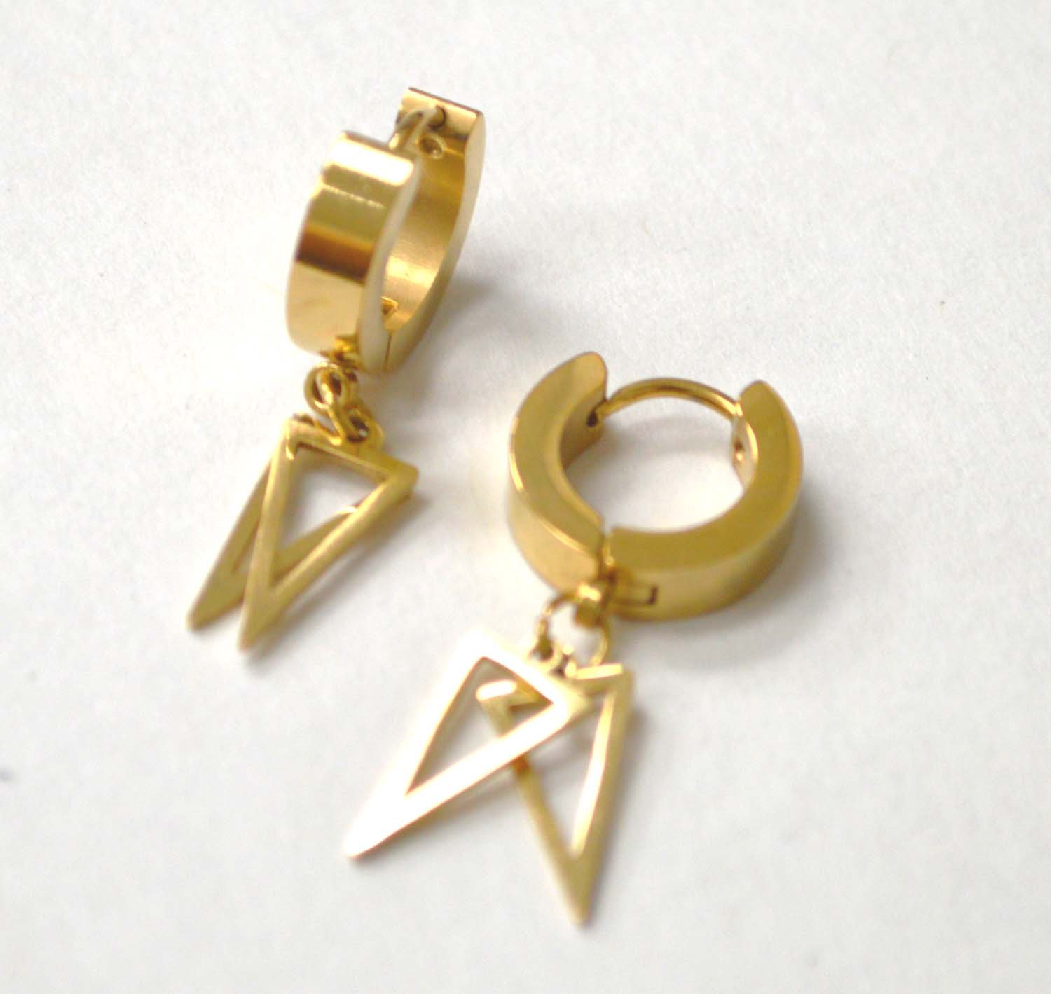 Dangling Gold Plated Huggies Earring 83-885G