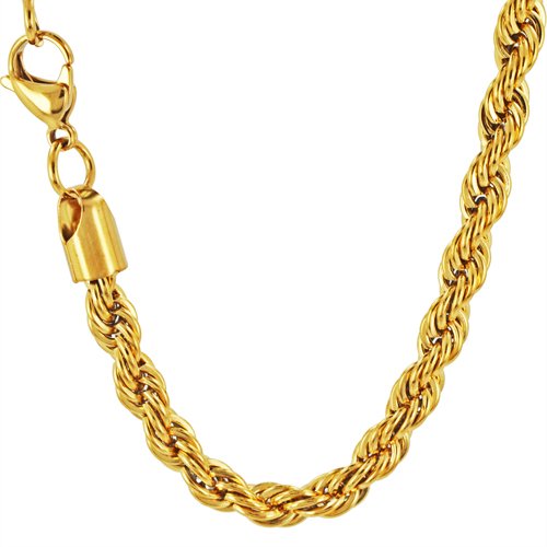 8mm Gold  IP Plated Rope 85-143G-8