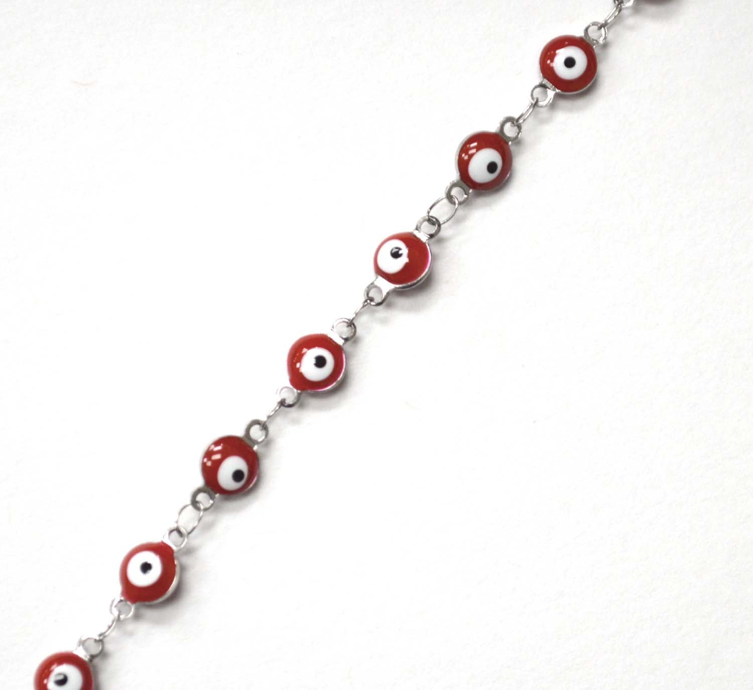 Eye Stainless Steel Anklet 82-1815S-Red