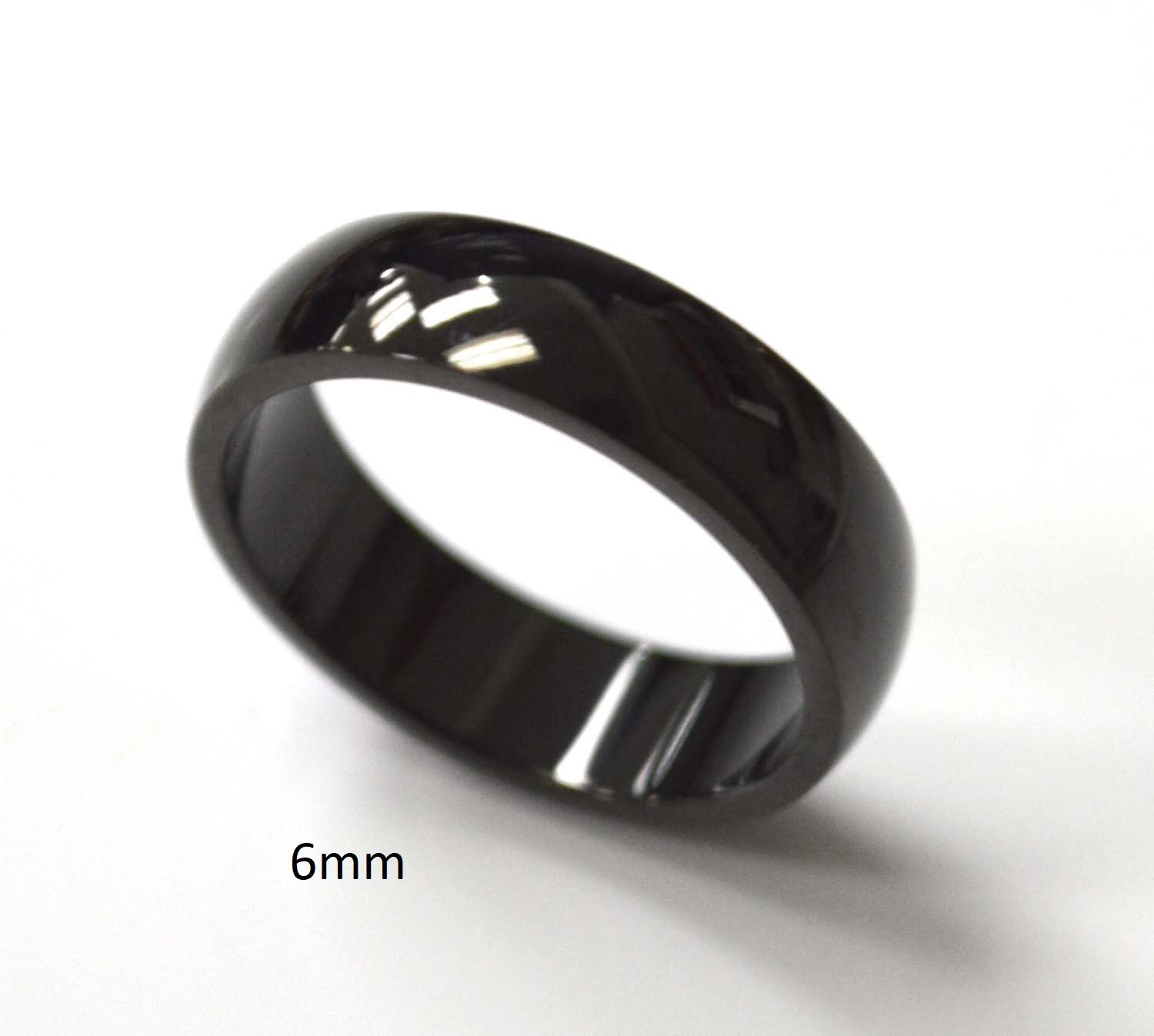 6mm Plain Black Plated Ring  81-214-6