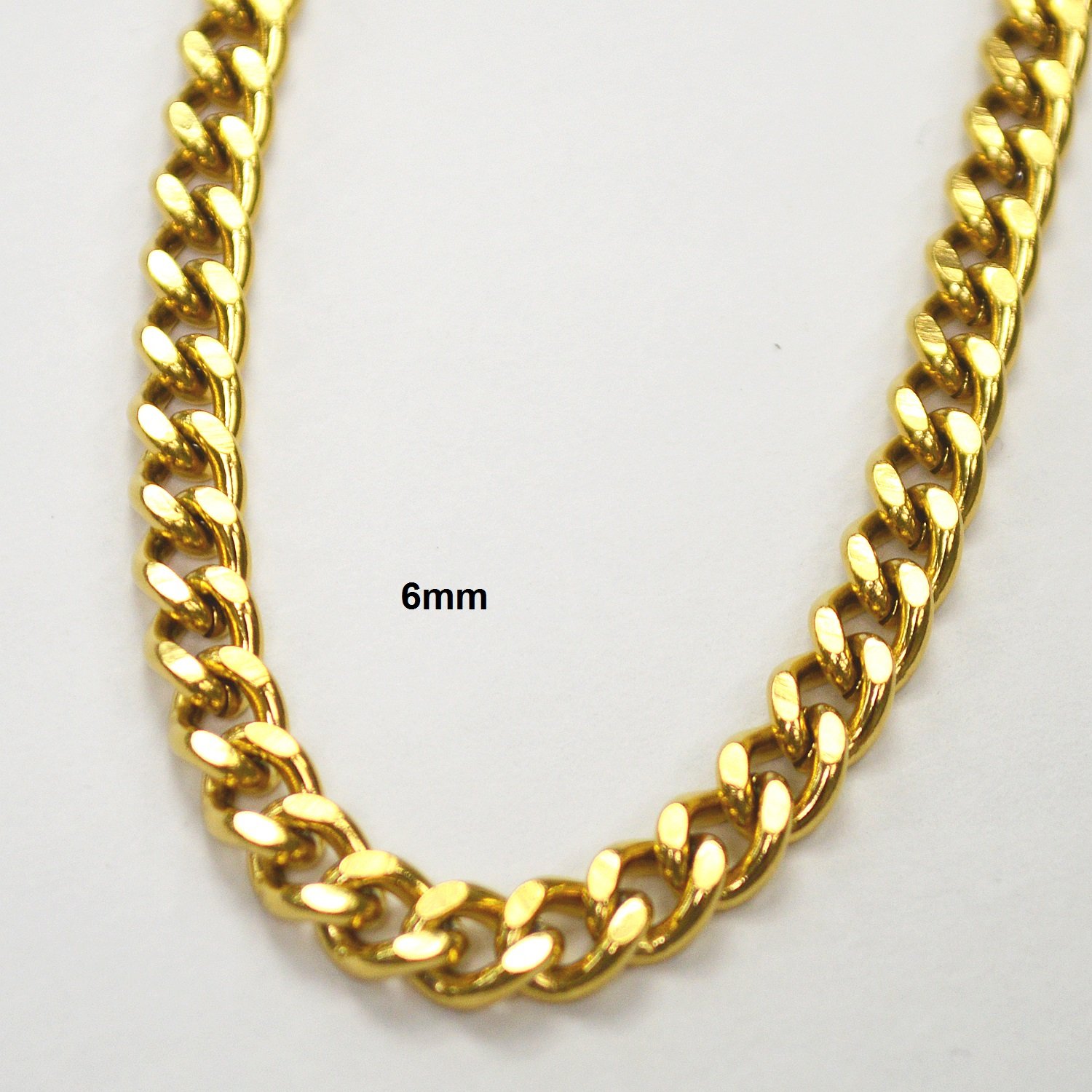 6mm Gold IP Plate Cuban 85-239G-6