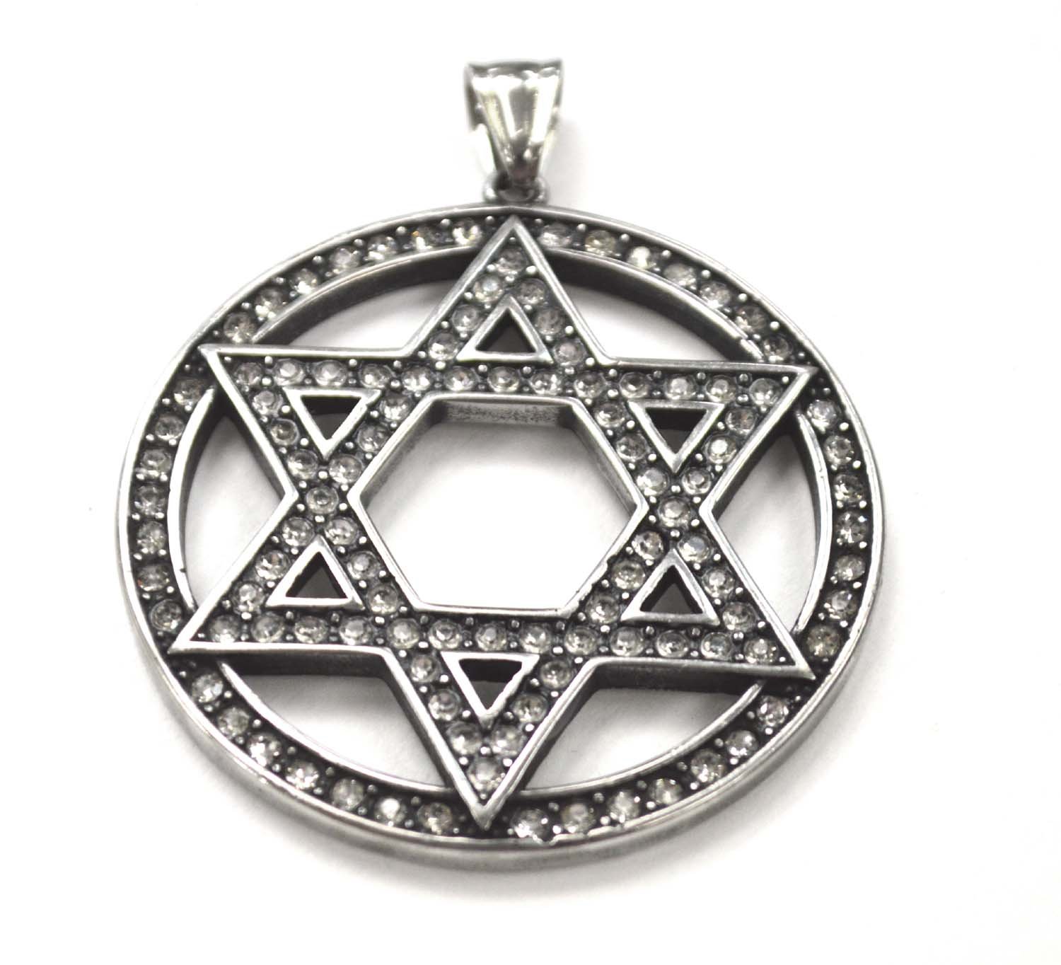 Star of David with Stones Stainless Steel Pendant 86-2341
