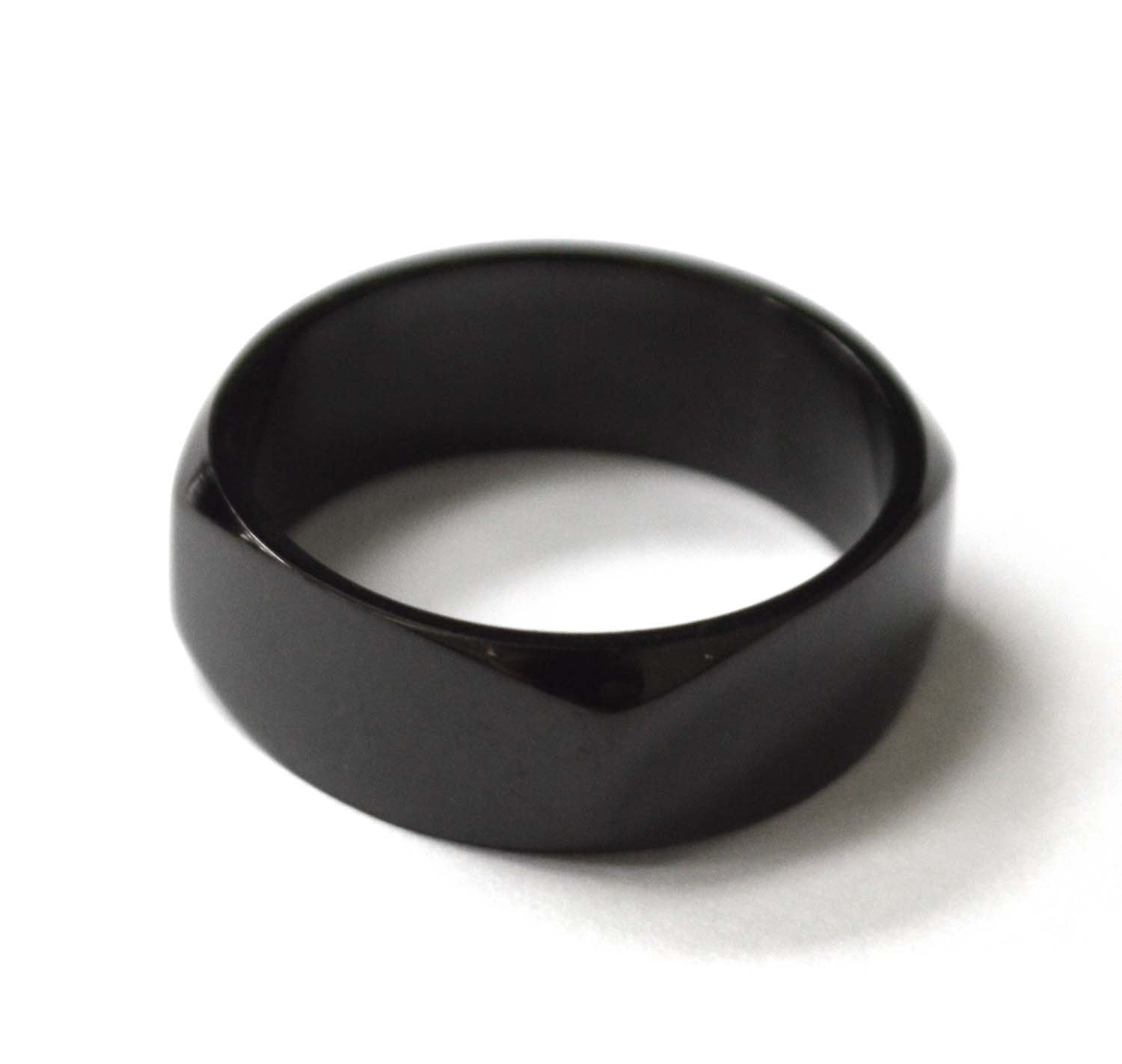 Octagon Shape Like Black Plated Ring 81-368B