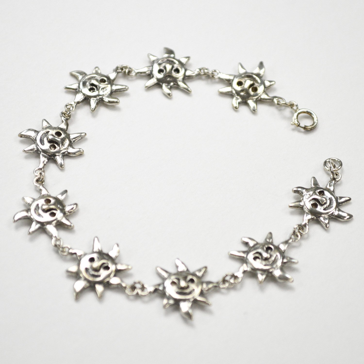Sun Face Sterling Silver Bracelet 54-2050