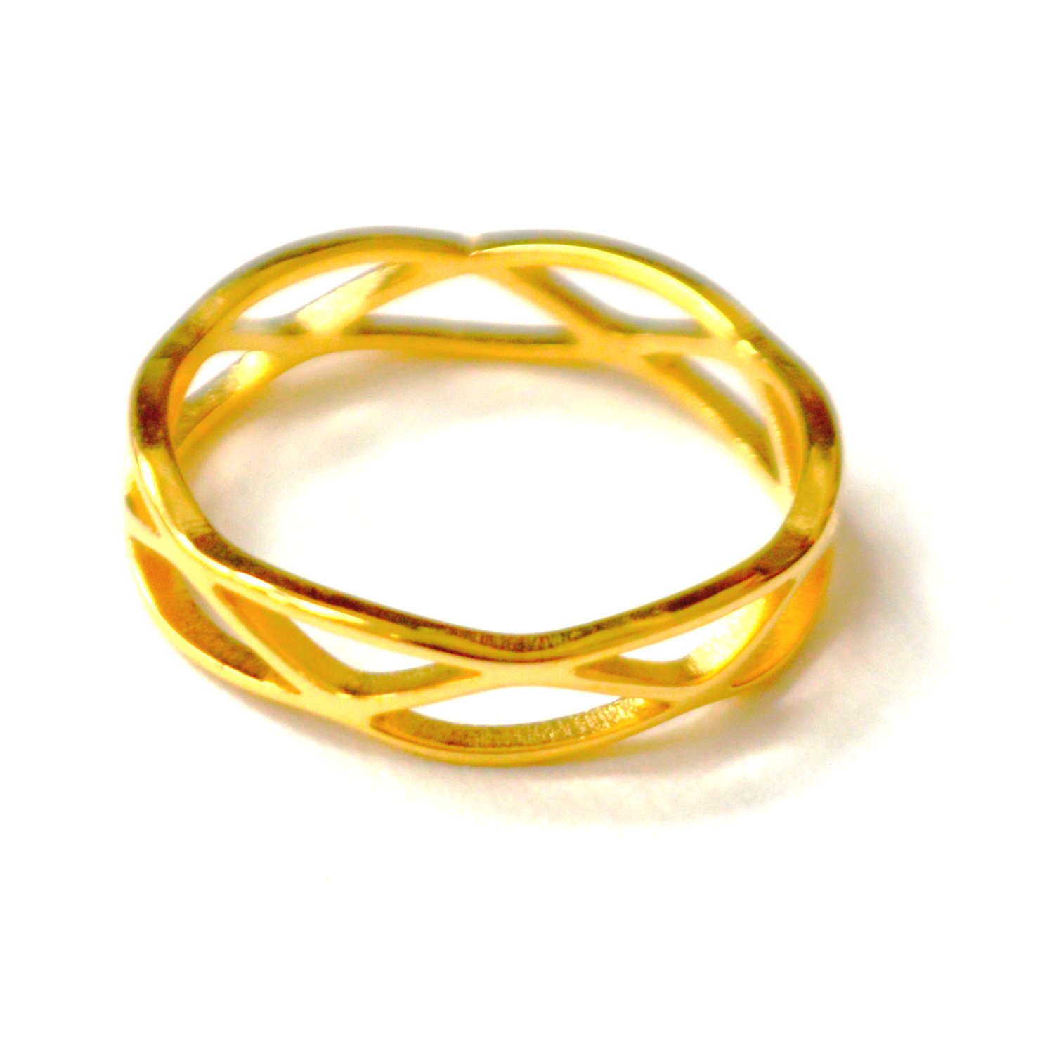 Weave Knot Gold Plated Ring 81-1705G