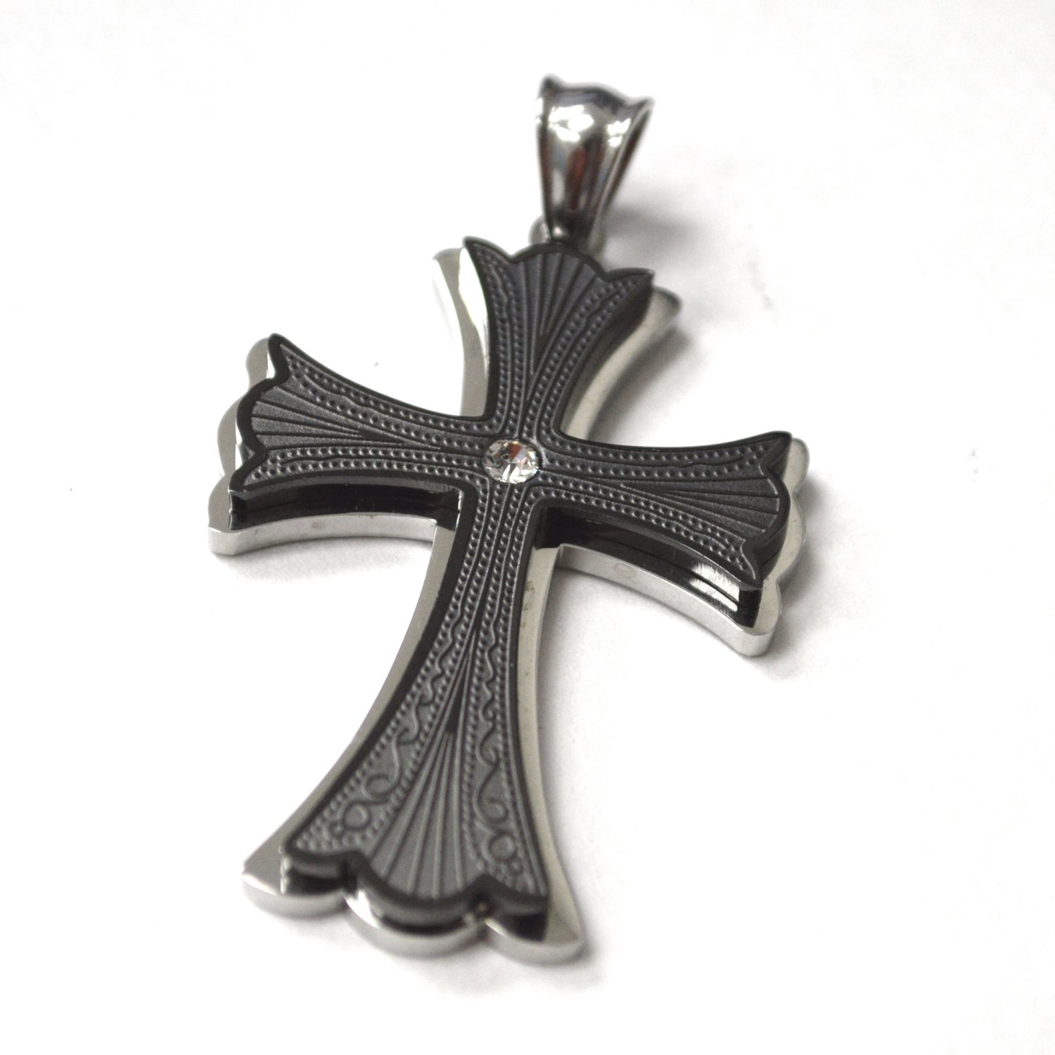 Cross Black Plated Stainless Steel Pendant 86-1858