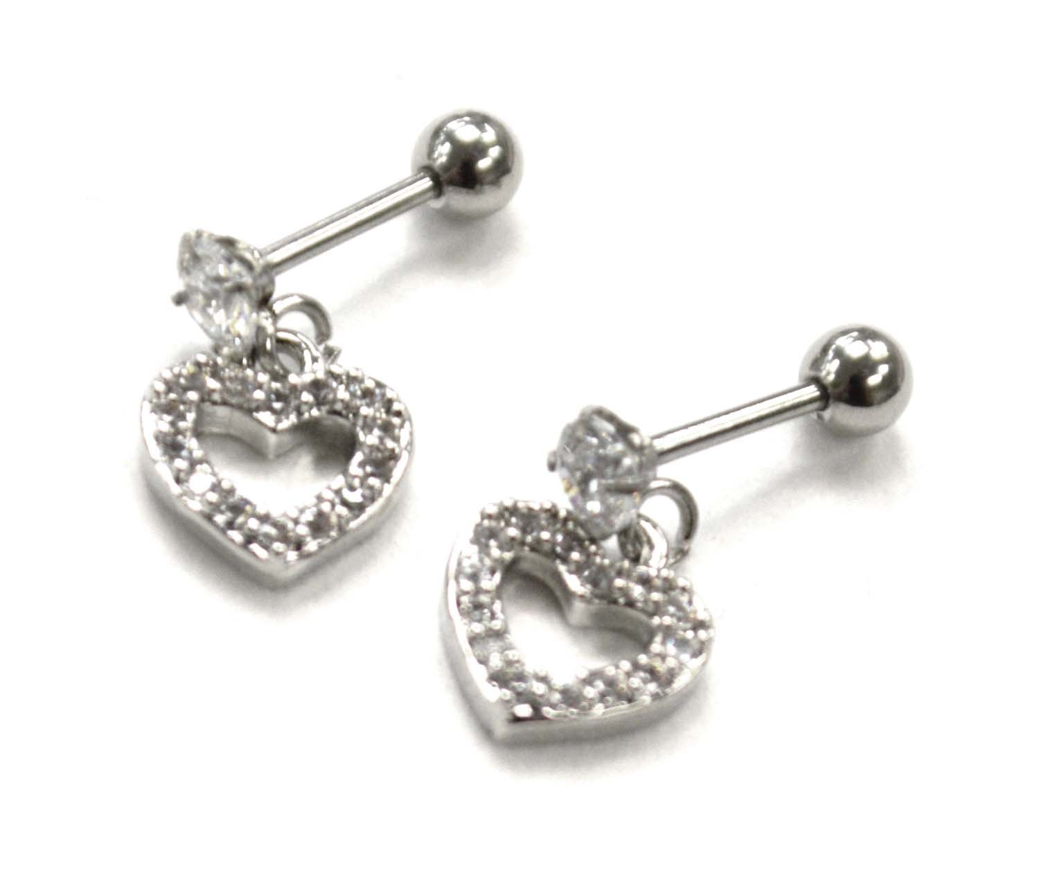 Screw Back Ball Stainless Steel Earrings 83-791