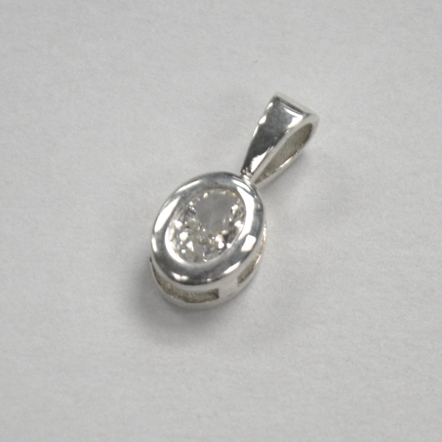 CZ Stone Pendant Sterling Silver 562072