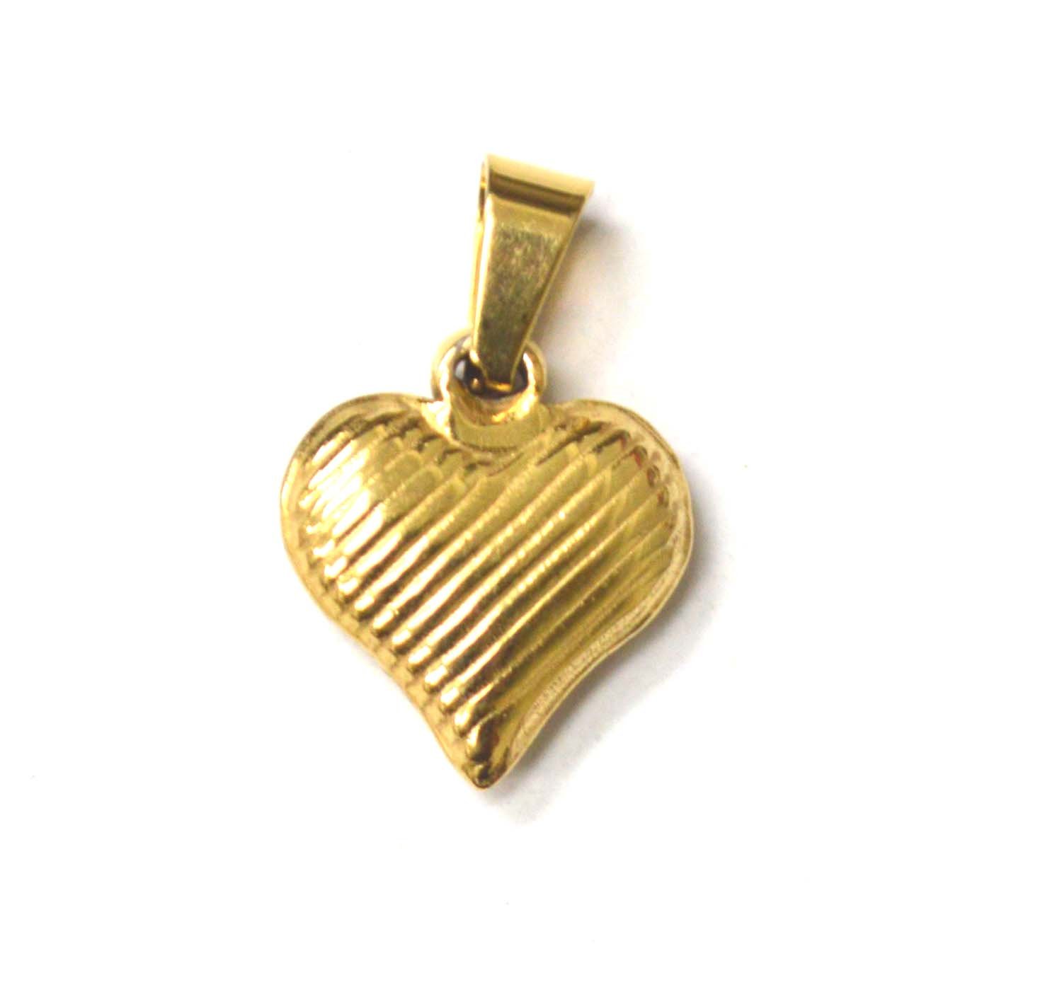 Puff Heart Gold IP Plated Pendant 86-2494G