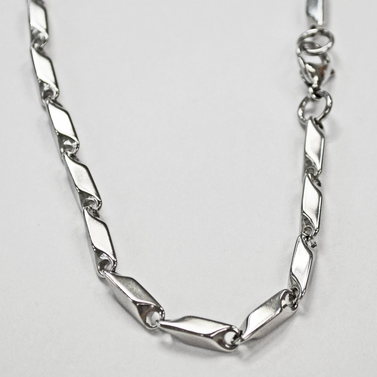 4mm Block Stainless Steel Necklace 85-197S-4