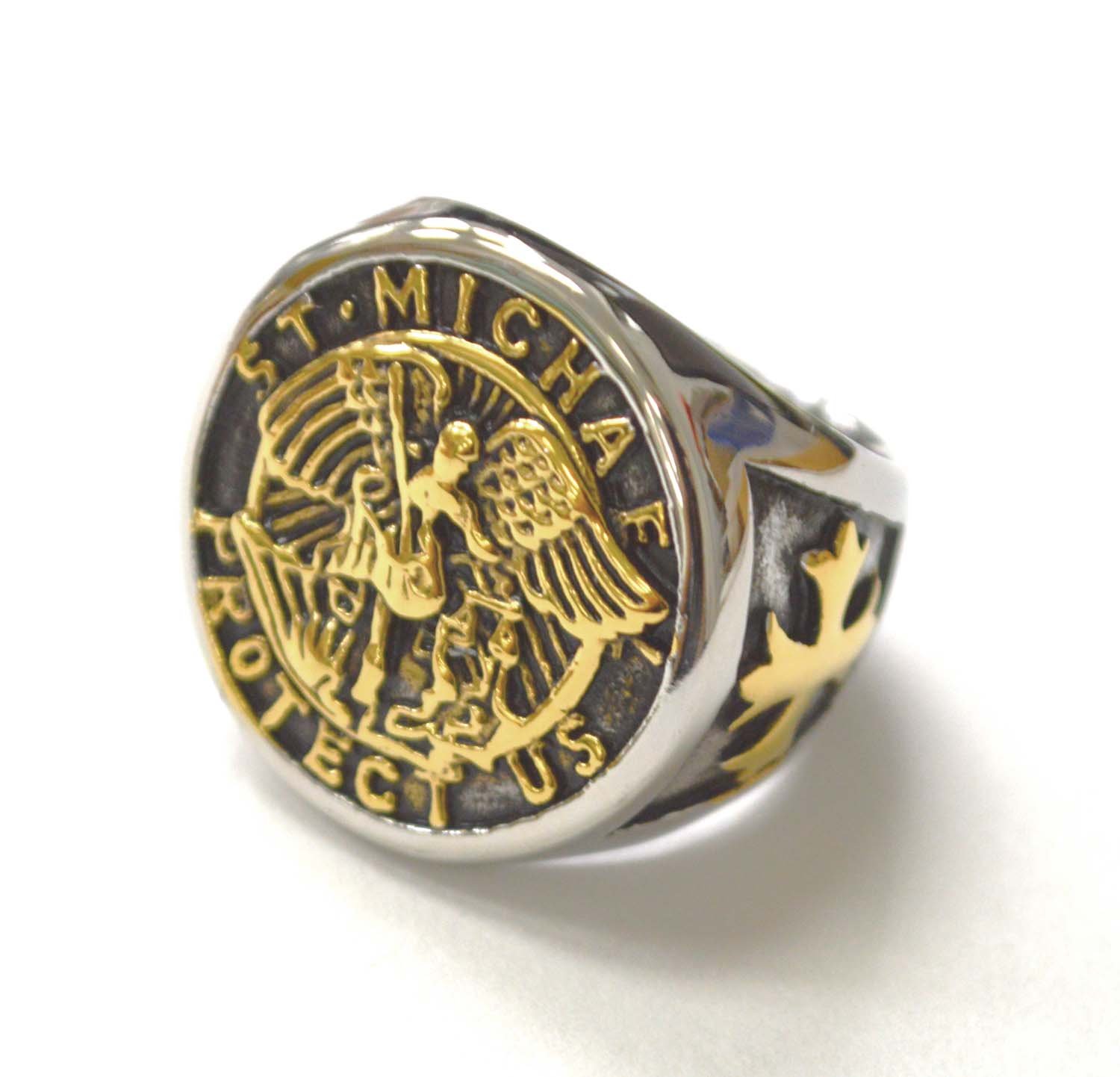 St Michael the Archangel Gold Plated Ring 81-1397-2T