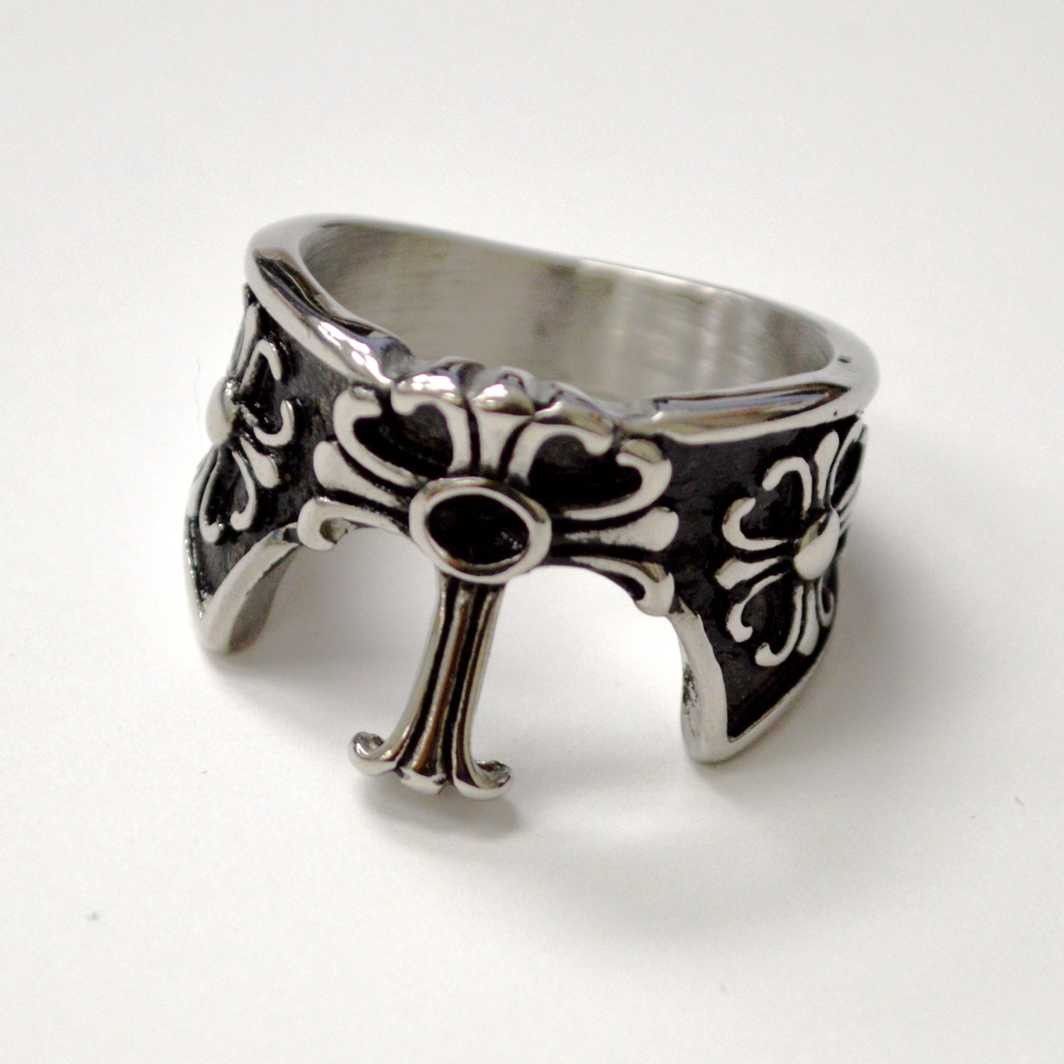 Chrome Cross Stainless Steel Ring 81-1809