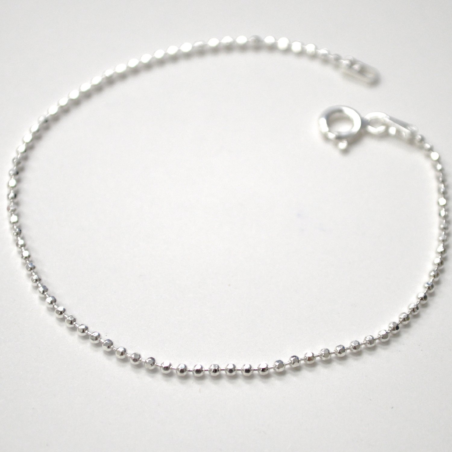 1.5mm Diamond Cut Bead Sterling Silver Bracelet 54-2054(2/pkg)