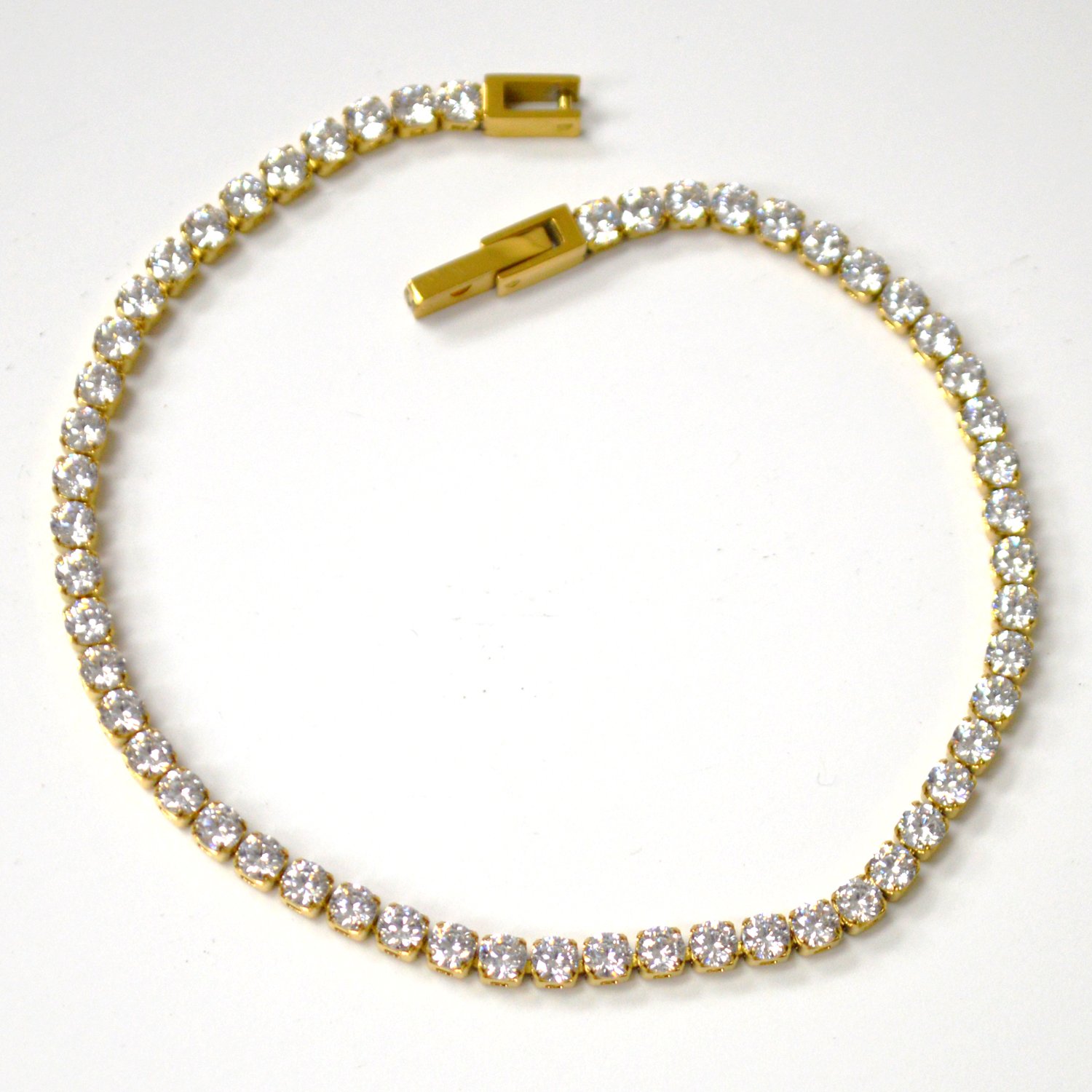3mm Tennis Bracelet Gold IP Plated 003-Tennis Gold