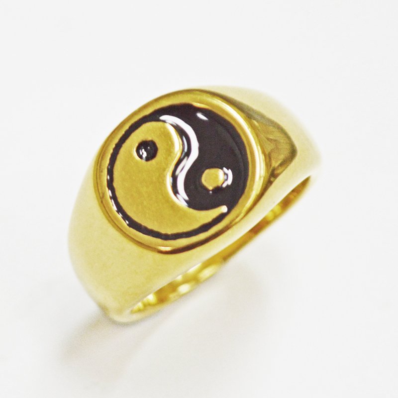 YING & YANG GOLD PLATE RING  81-1235G