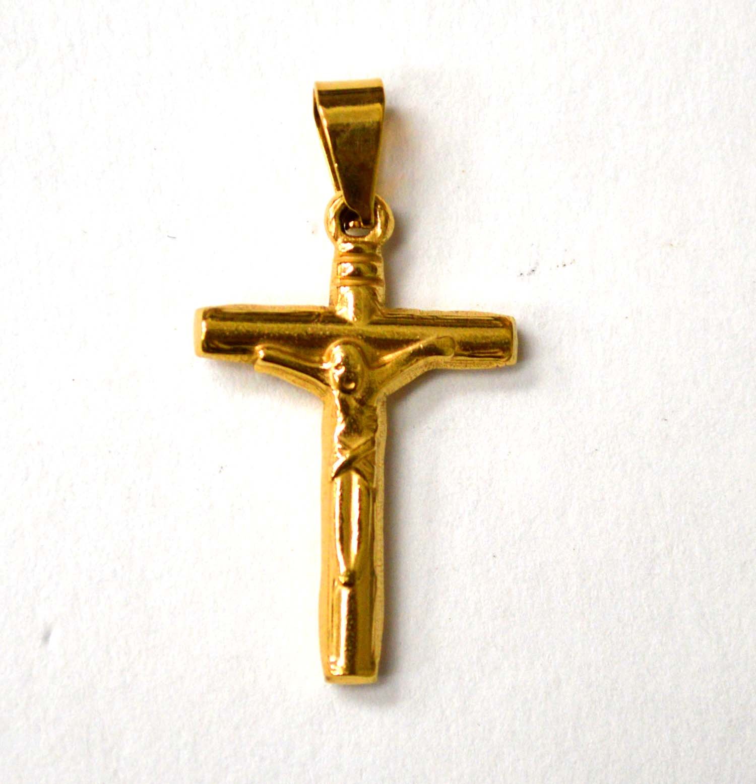 Crucifix Cross Gold IP Plated Pendant 86-2143G