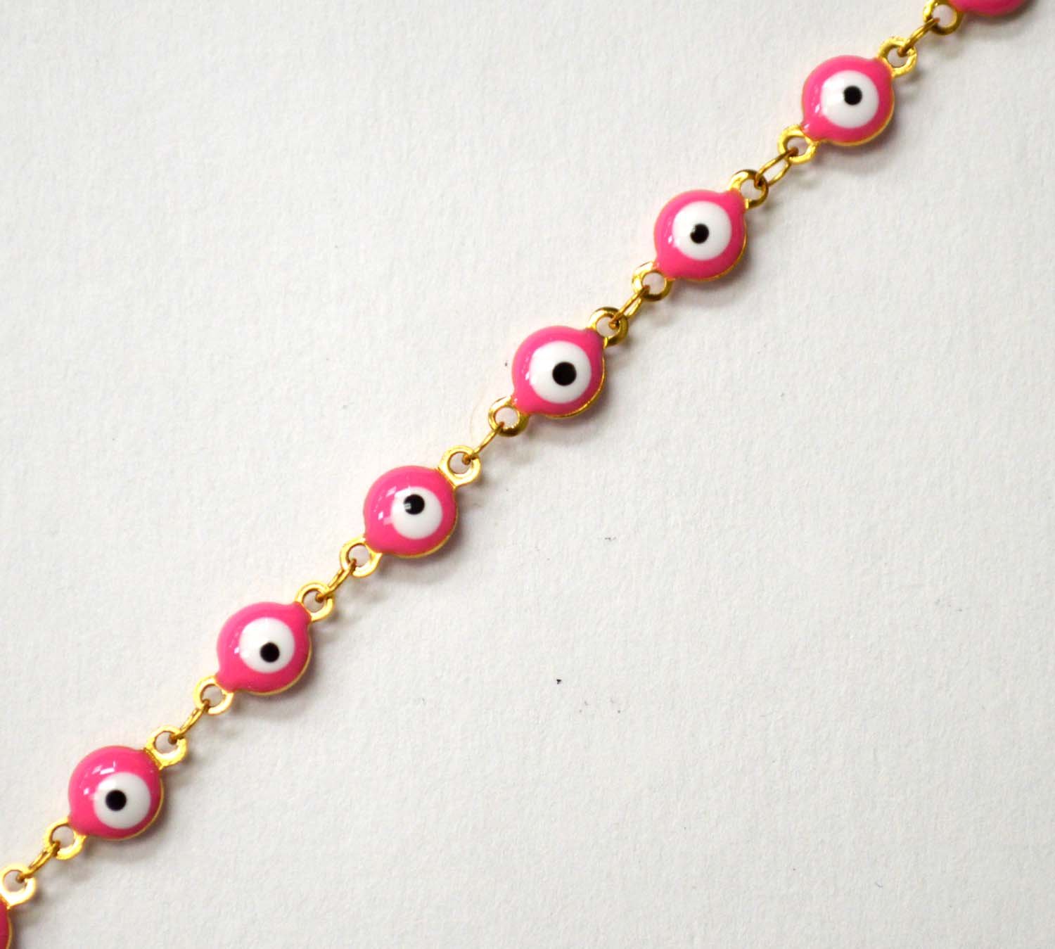 Eye Gold IP Plated Anklet 82-1815G-Pink