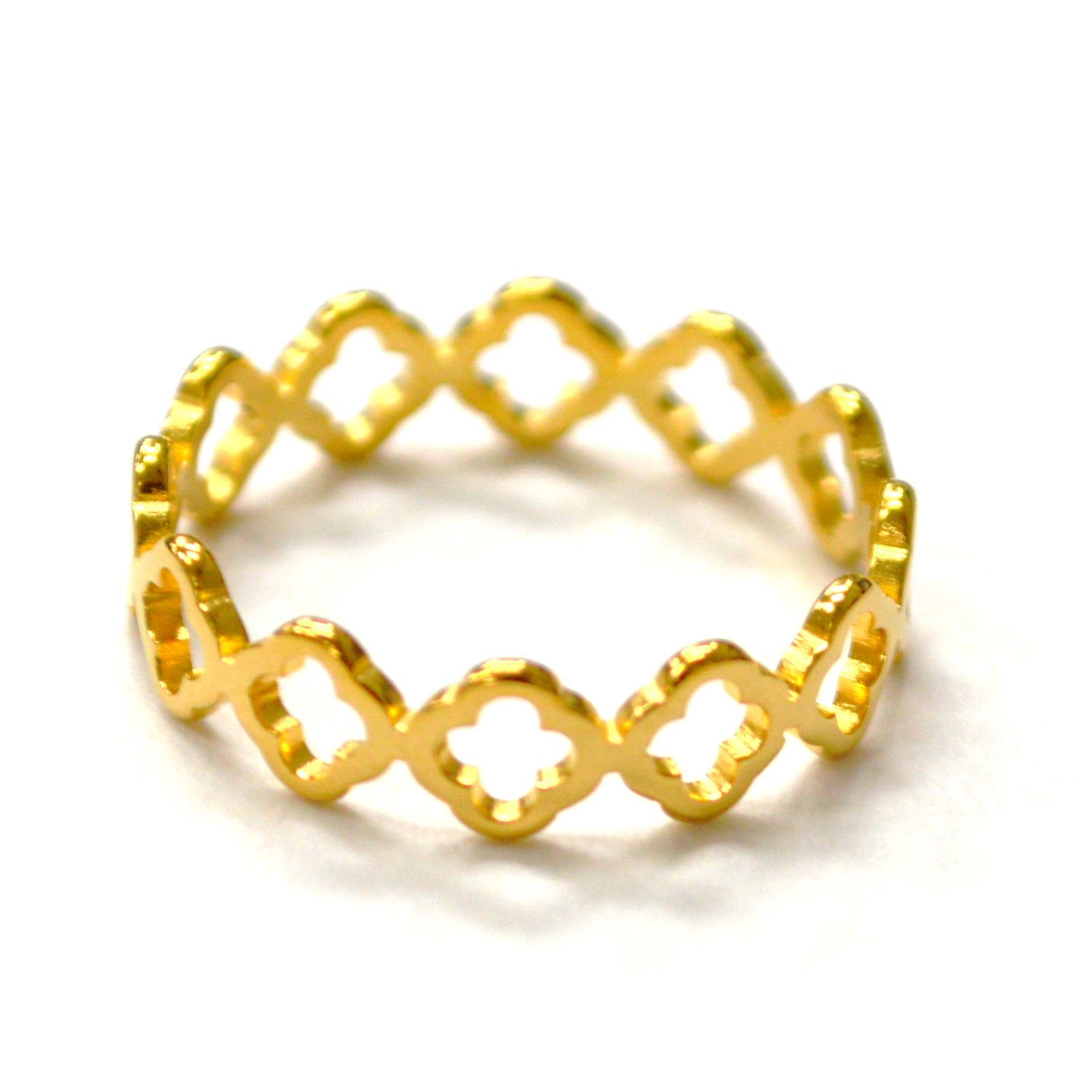 Clover Gold IP Plated Ring 81-1744G