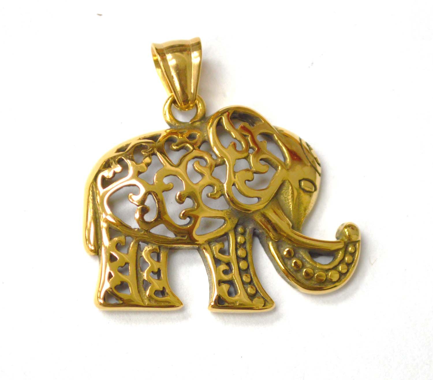 Elephant Gold IP Plated Pendant 86-2350G