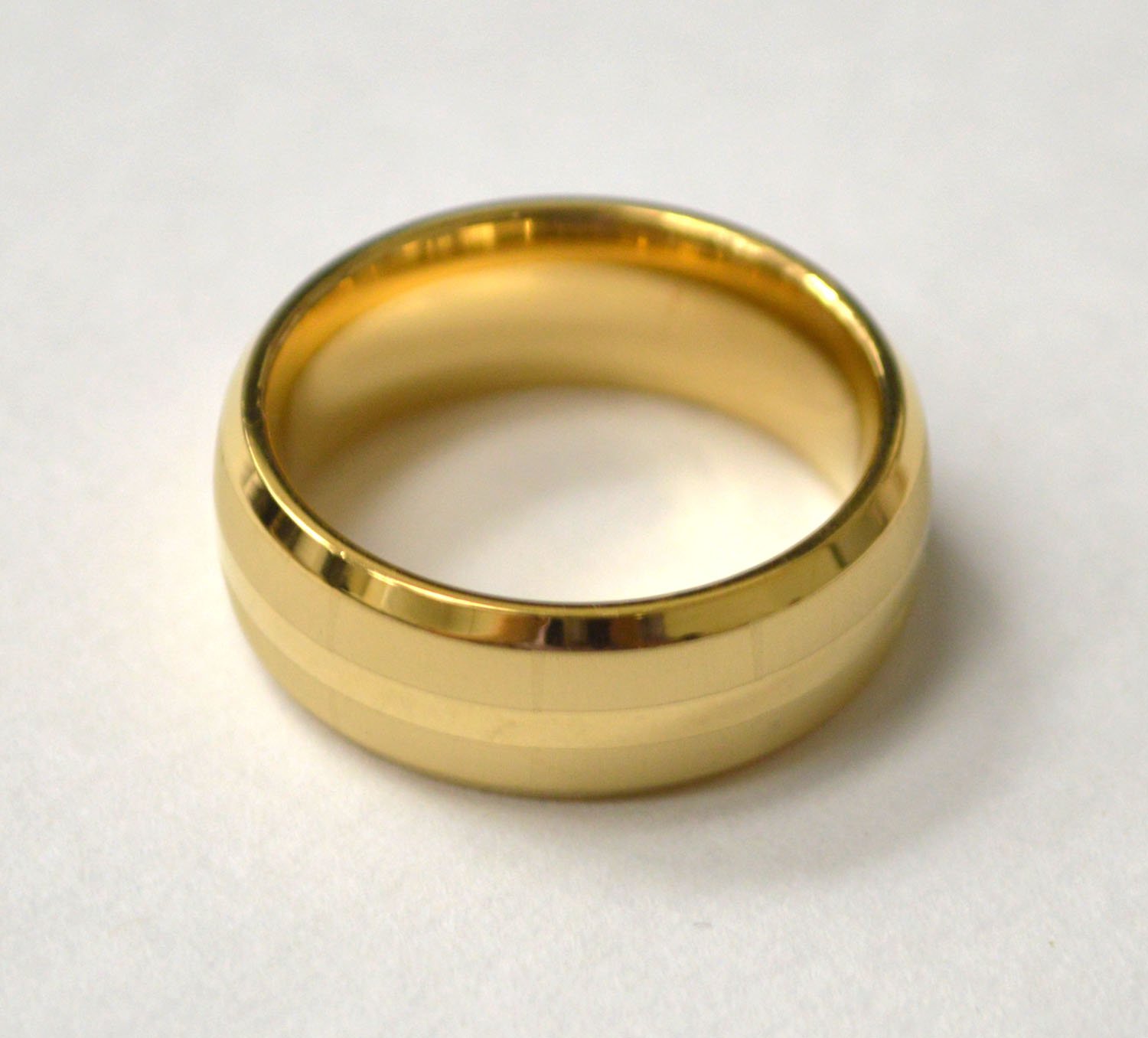 Matte Finished Glitter Gold Plated Ring 81-1592G