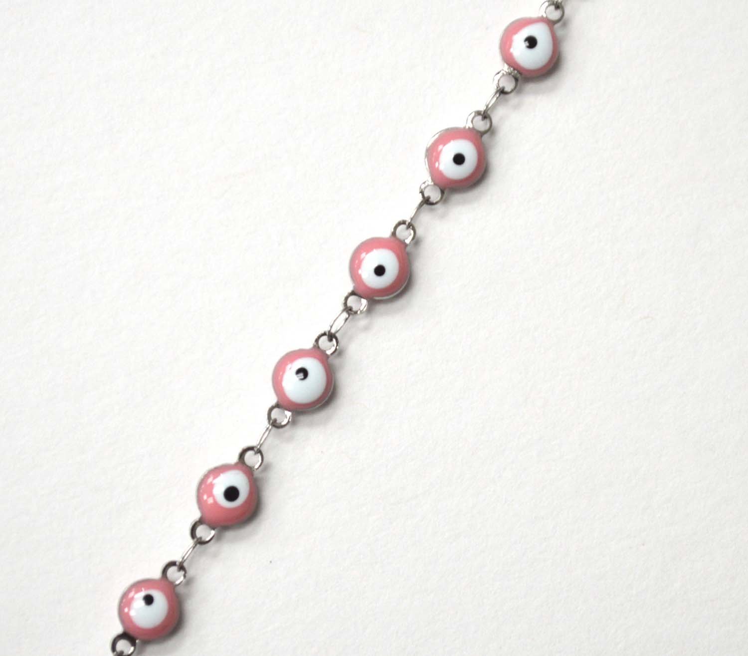 Eye Stainless Steel Anklet 82-1815S-Pink