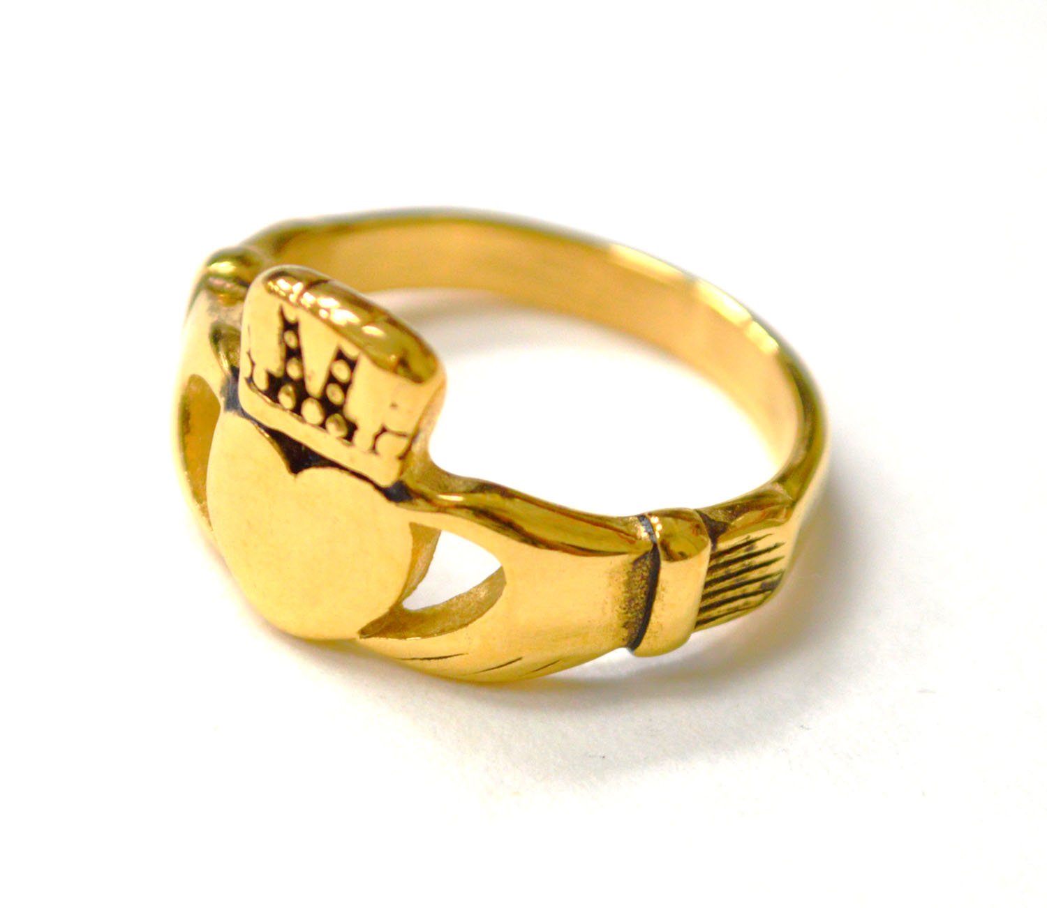 CLADDAGH Gold IP Plated Ring 81-457G-1