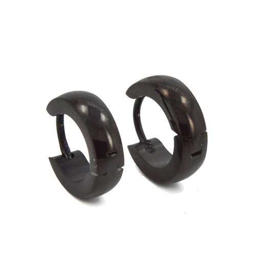 Black Plated Huggies Earring 83-585B